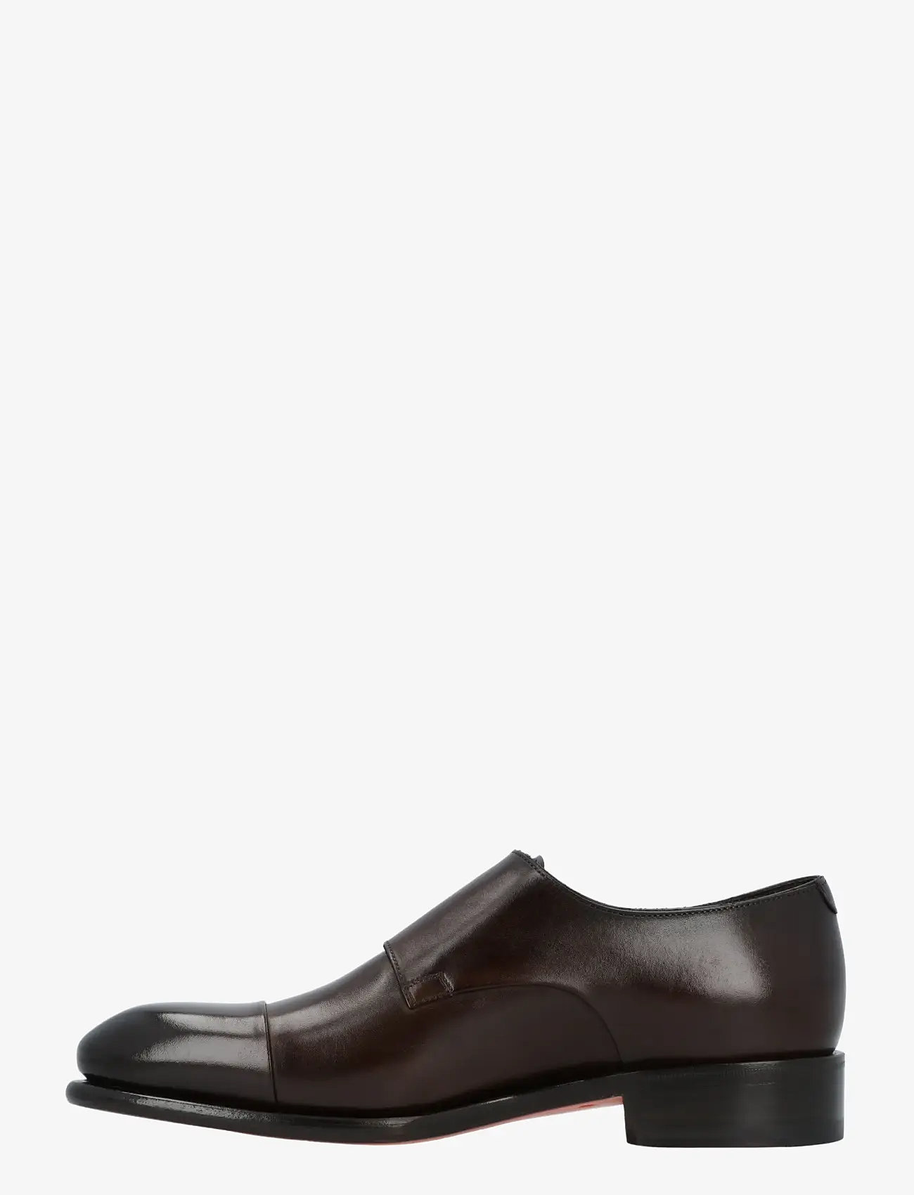 Santoni - Men's polished brown leather double monk straps shoe - rihmaga kingad - brown - 1
