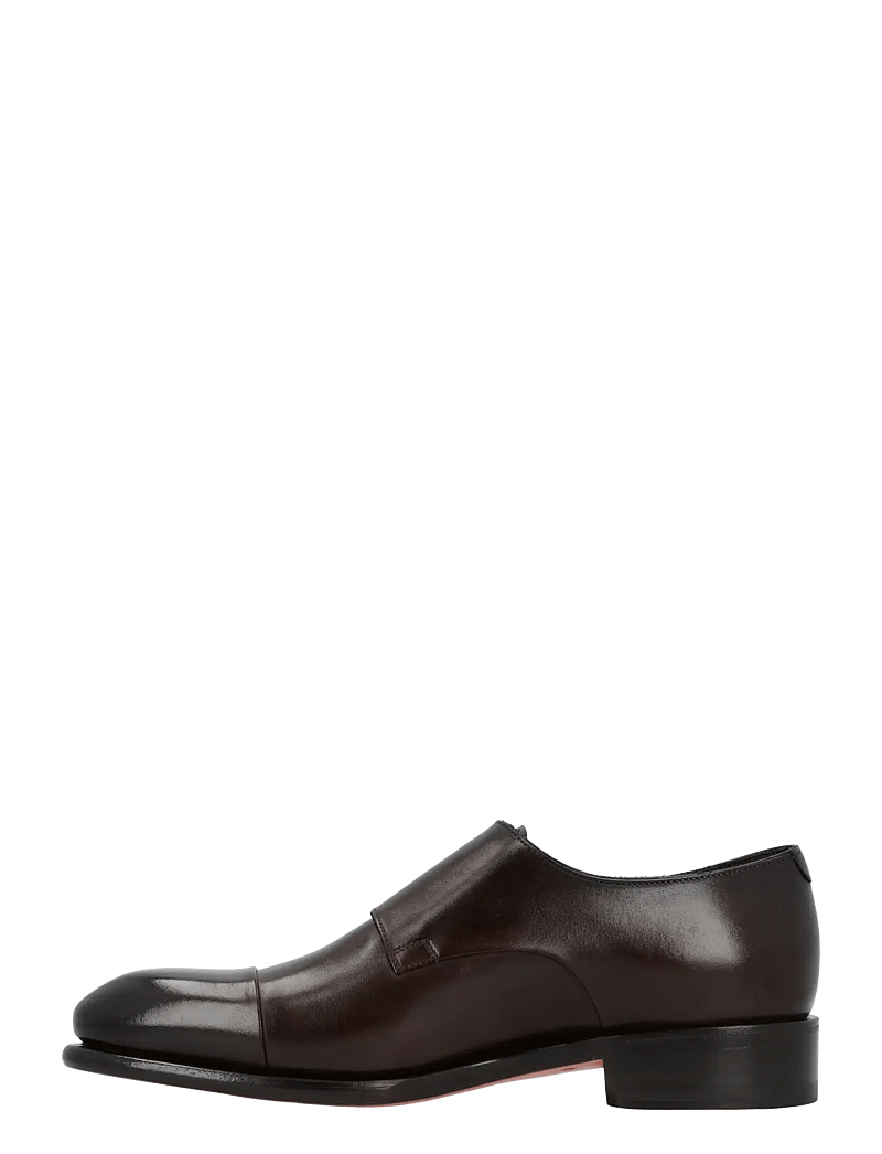 Santoni - Men's polished brown leather double monk straps shoe - rihmaga kingad - brown - 1