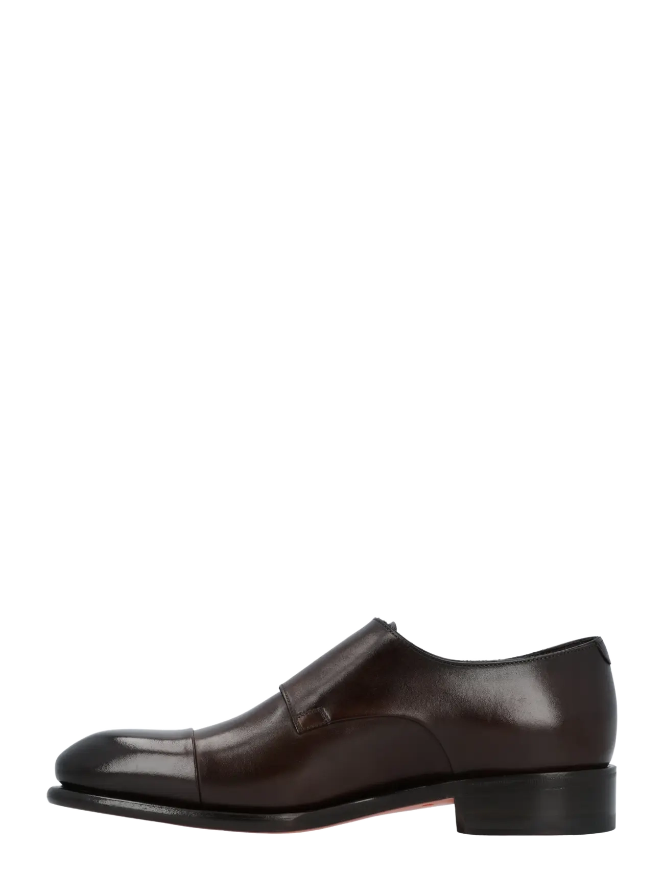 Santoni - Men's polished brown leather double monk straps shoe - monks - brown - 1