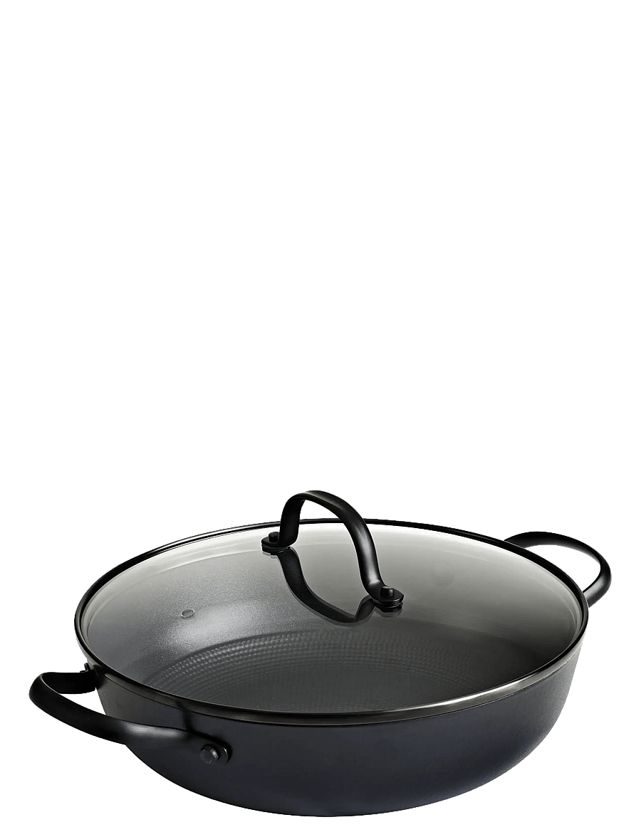 Satake - 26 cm saucepan in lightweight cast iron Honeycomb ceramic coating glass lid - auflaufformen - black - 1