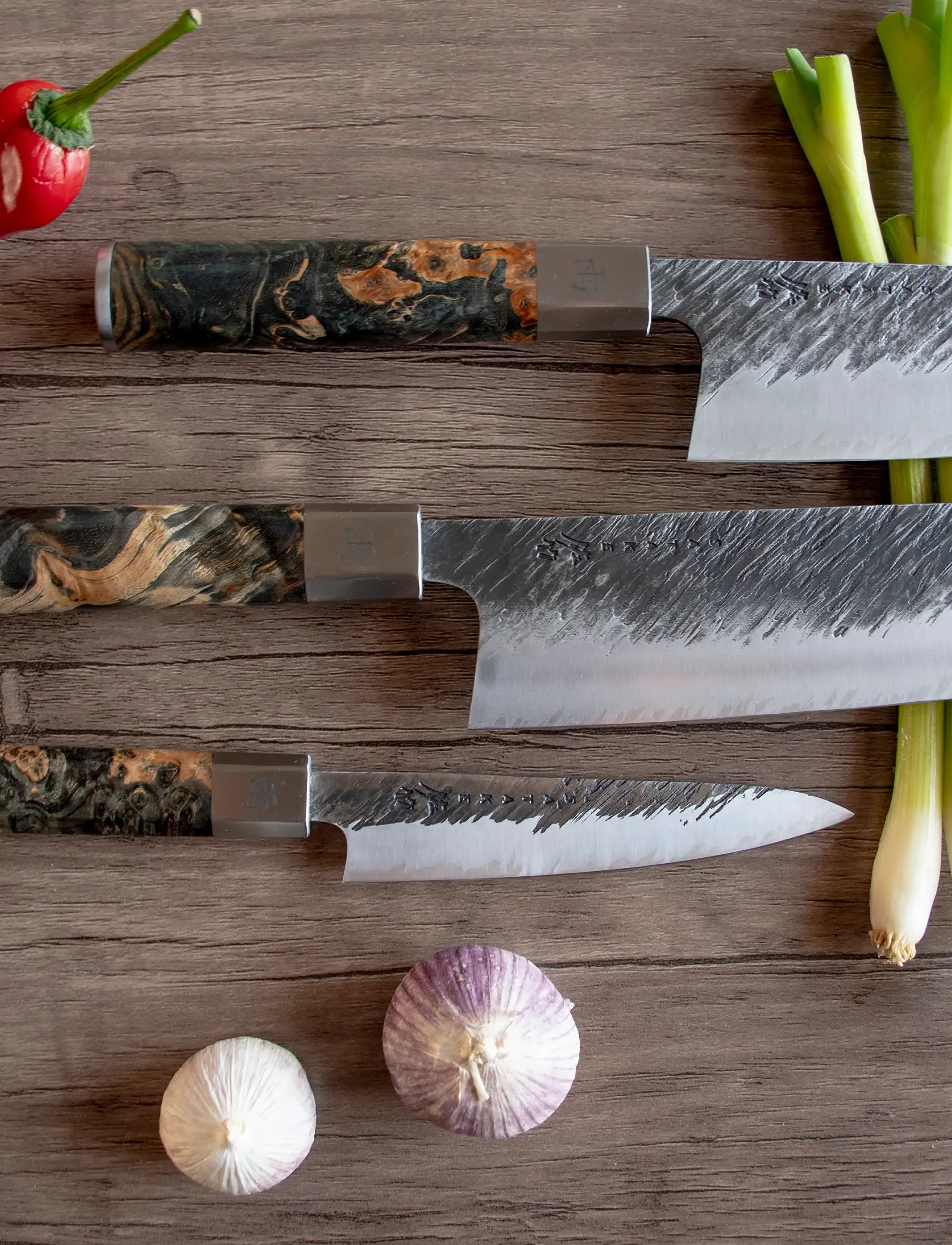 Satake Ame 3-Delt Knivsæt, One Size, Knives & Accessories, Mehrfarbig/gemustert - Knife Sets, Homeware