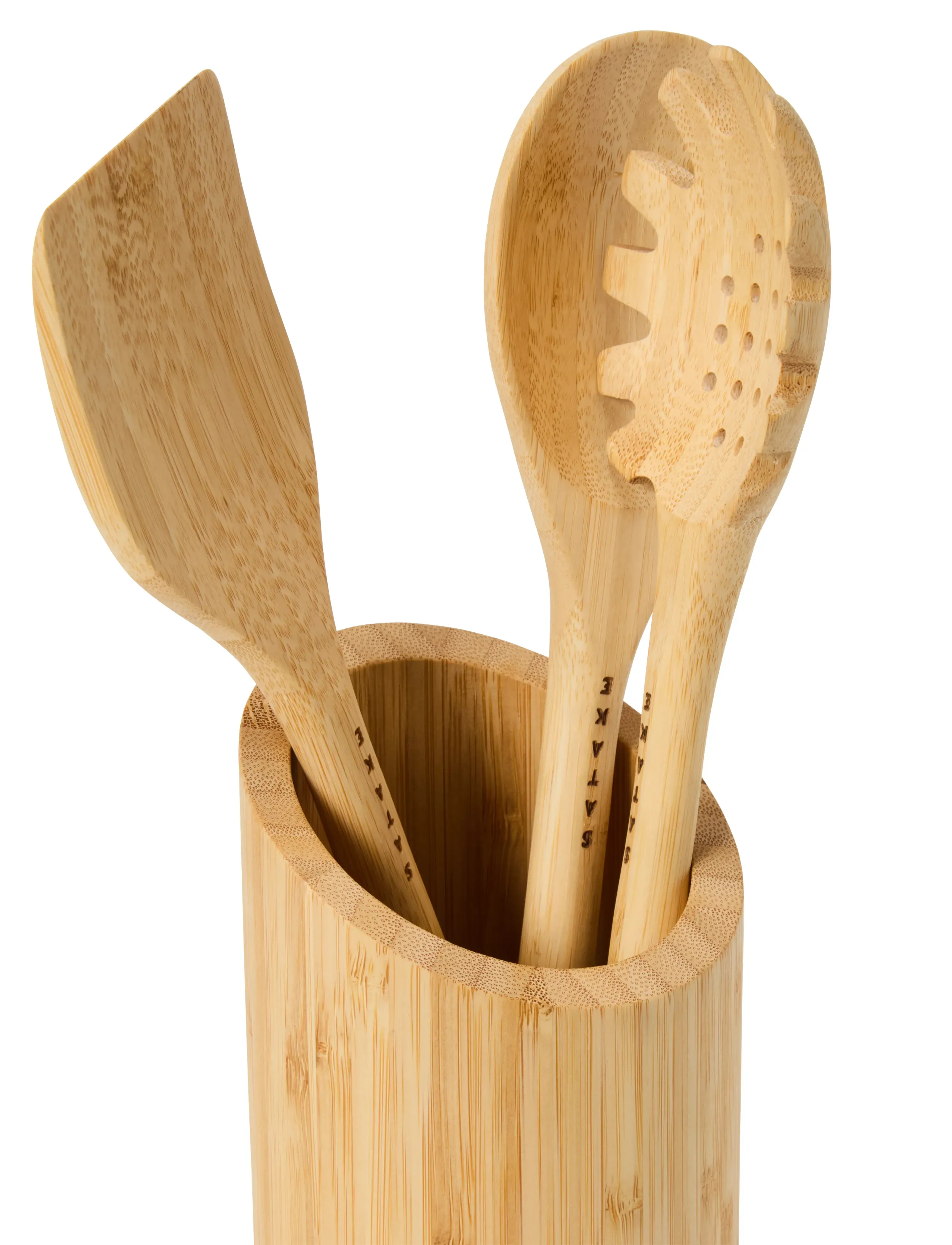Satake - Utensils 3pcs & Utensil Rack Bamboo - ander keukengereedschap - brown - 5