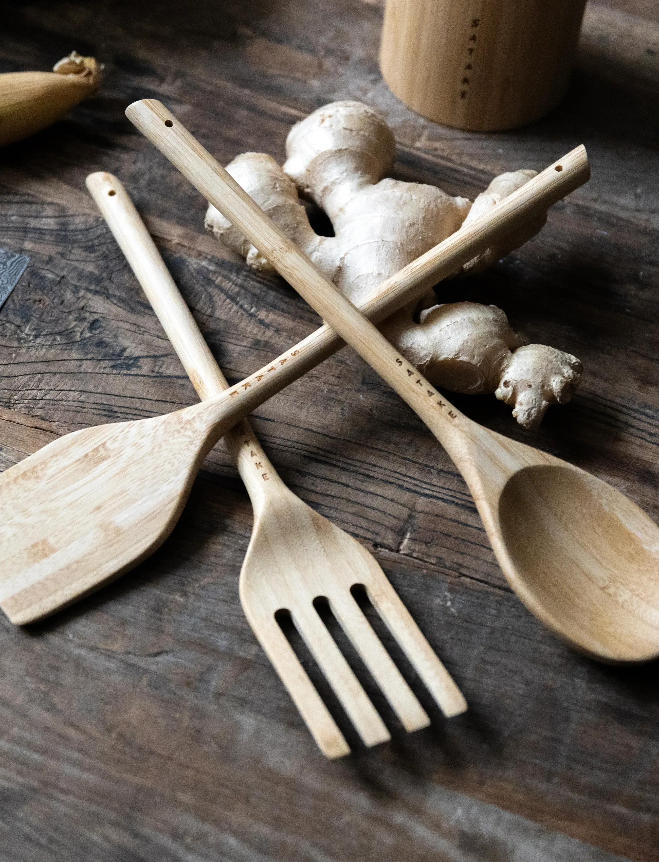 Satake Bestiksæt 3 Dele Bambus, 38 cm, Kitchen Tools - Spoons & Ladels, Homeware