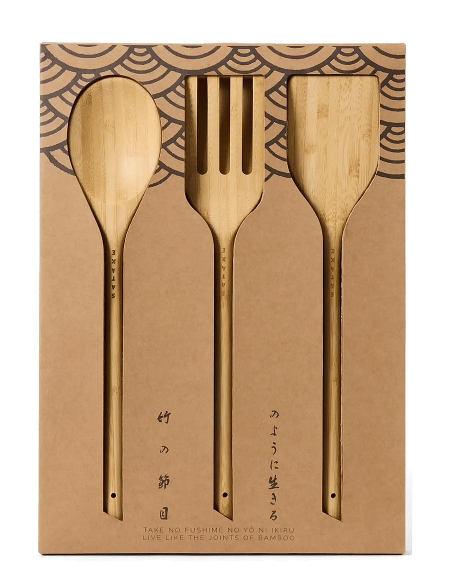 Satake - Utensil set 3 pcs Bamboo - Šaukštai, semtuvėliai ir samčiai - brown - 2