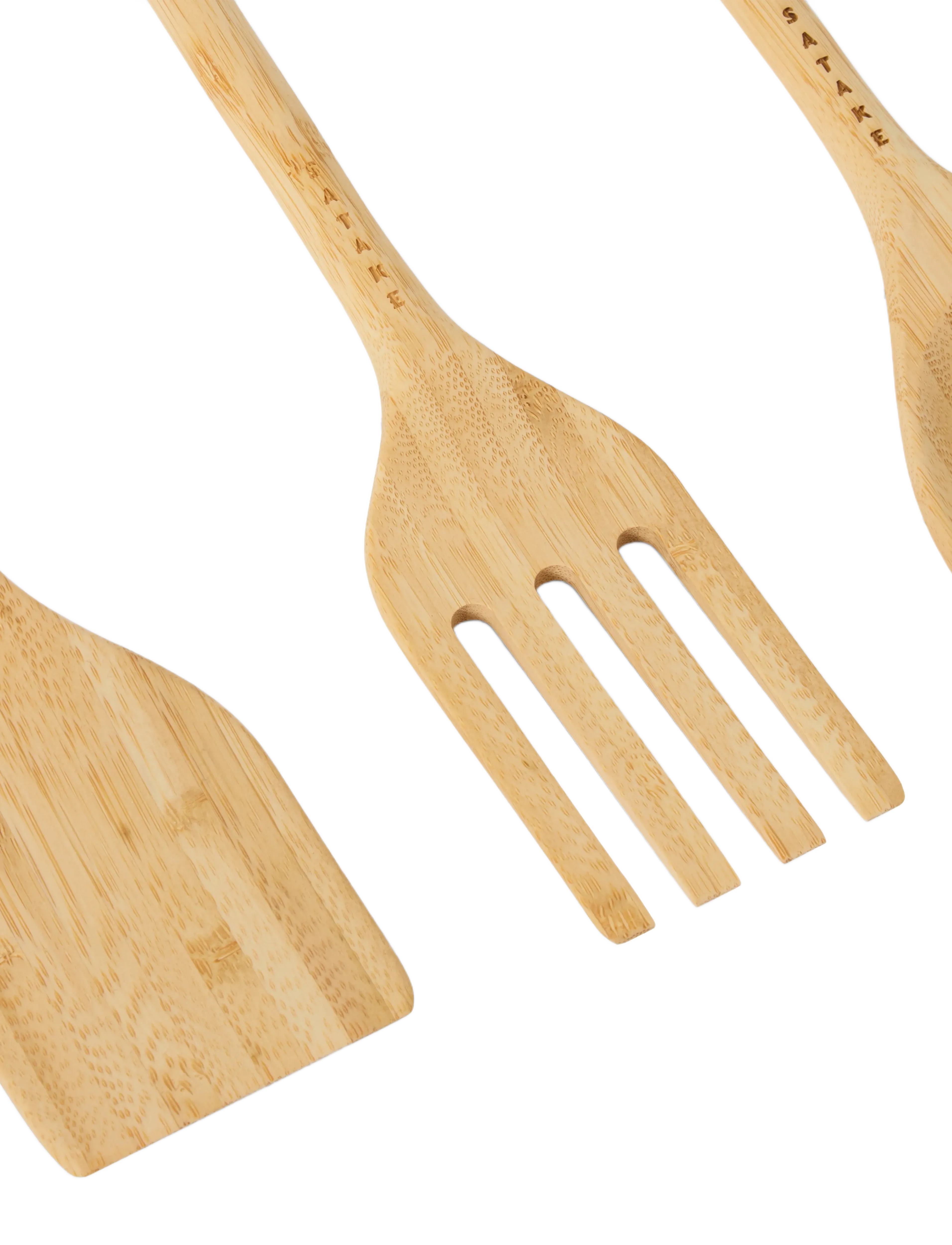 Satake - Utensil set 3 pcs Bamboo - spoons, scoops & ladels - brown - 5
