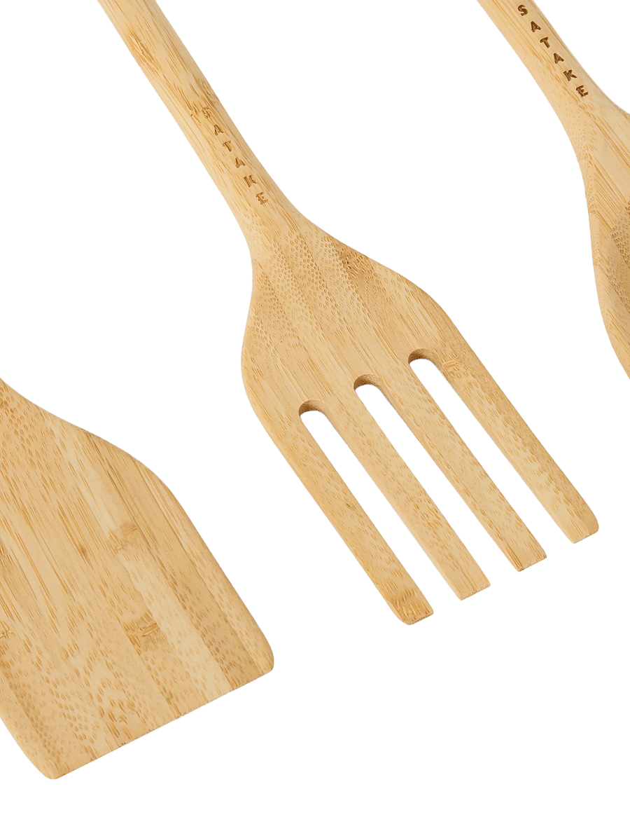 Satake - Utensil set 3 pcs Bamboo - Šaukštai, semtuvėliai ir samčiai - brown - 5