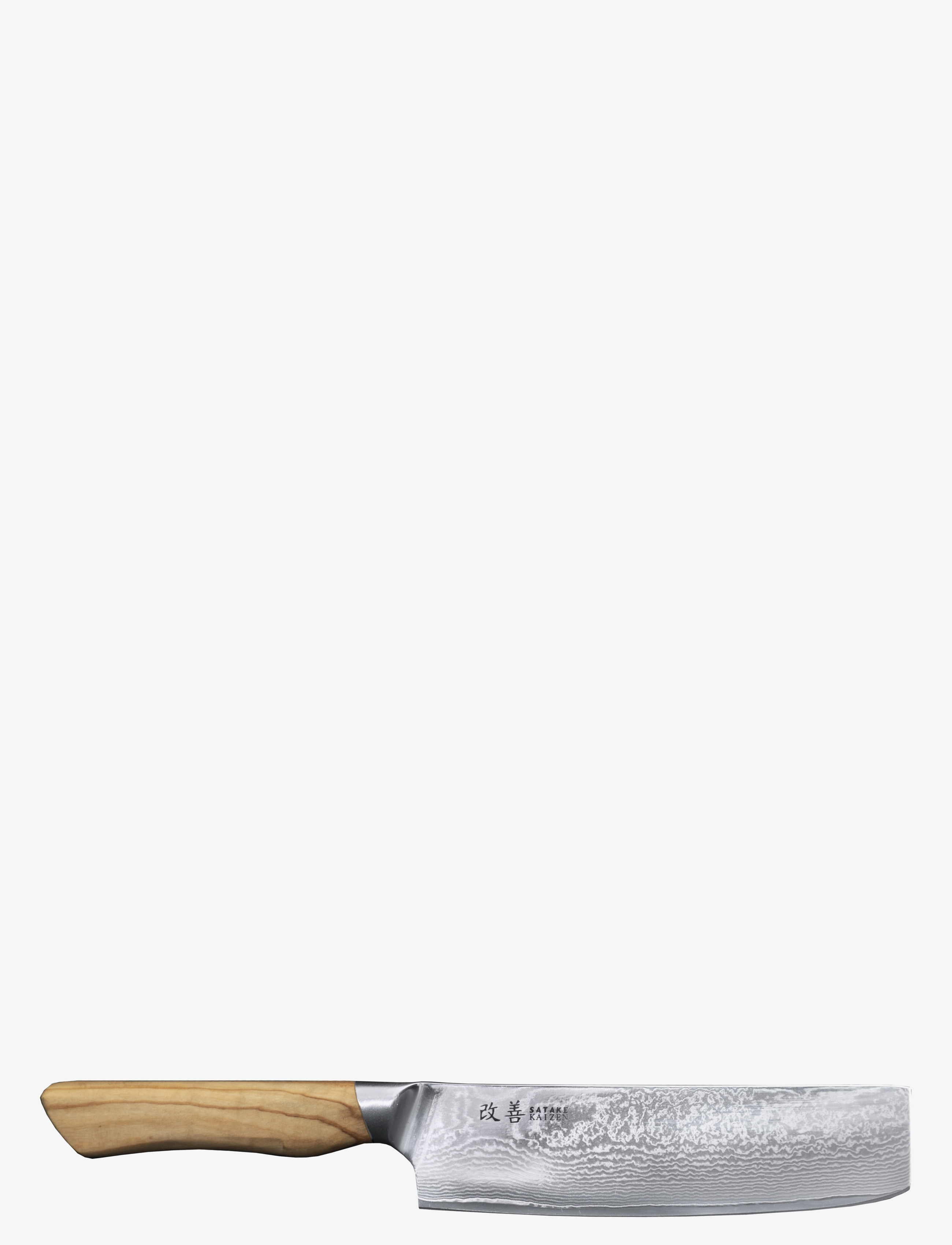 Satake Kaizen Nakiri Vegetable Knife 16cm - Gaver - OLIVE BEIGE AND STEEL / silver