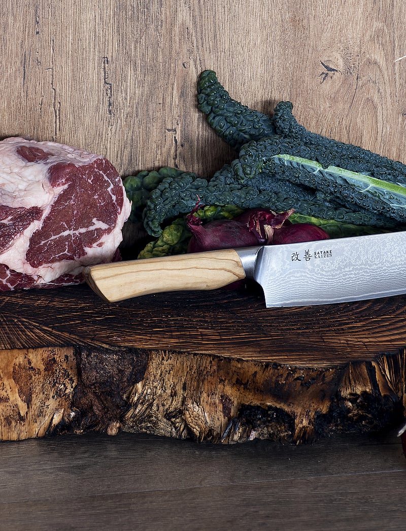 Satake - Kaizen Nakiri Vegetable Knife 16cm - santoku noad - olive beige and steel - 2