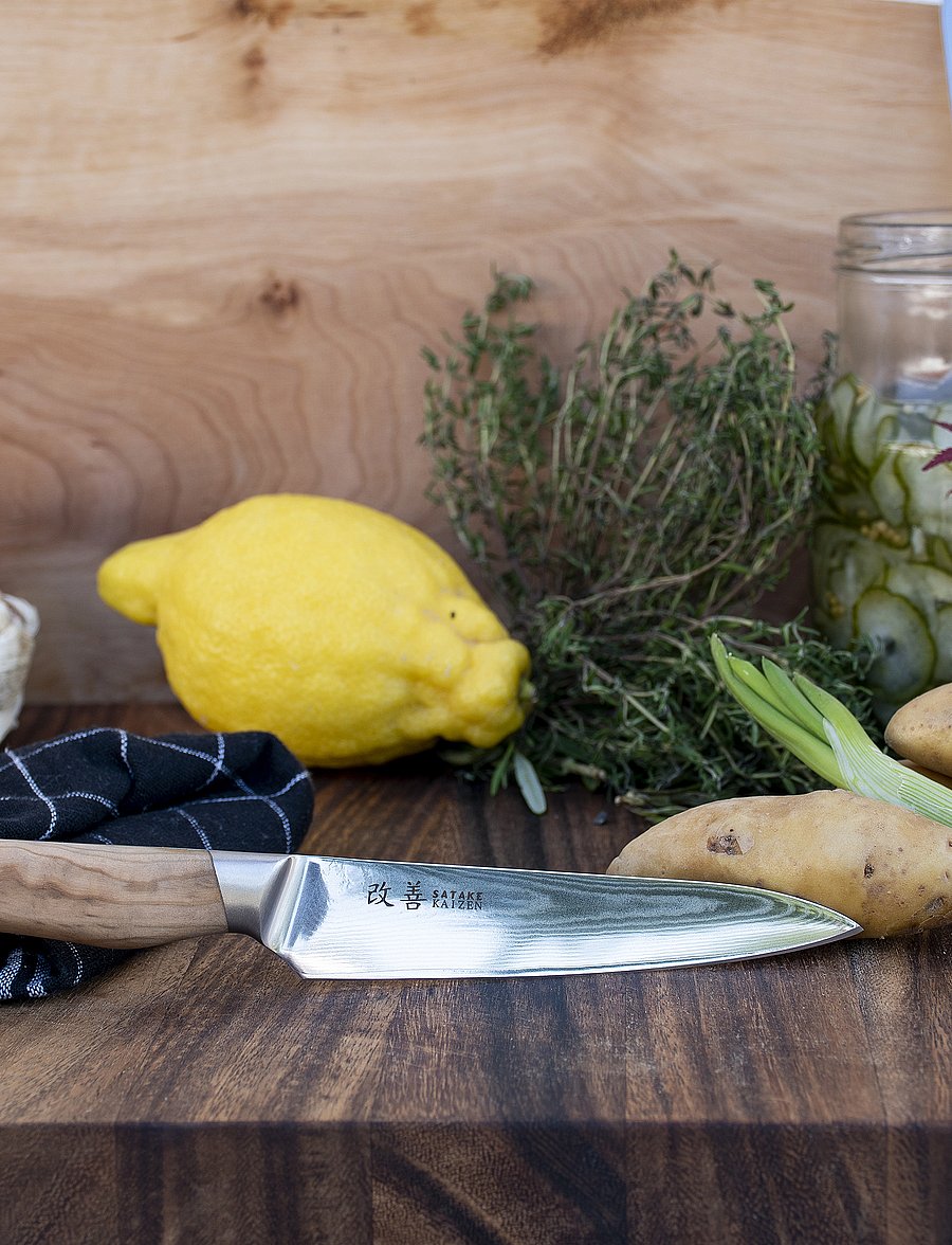 Satake - Kaizen Petty Paring Knife 12cm - tranchiermesser - olive beige and steel - 2