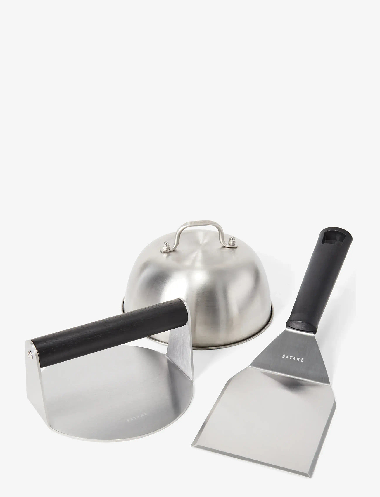 Satake - Smash burger Set Stainless steel, black handle - köp efter pris - brown/silver - 1