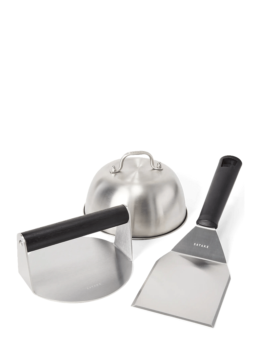 Satake - Smash burger Set Stainless steel, black handle - grillitarvikud - brown/silver - 0