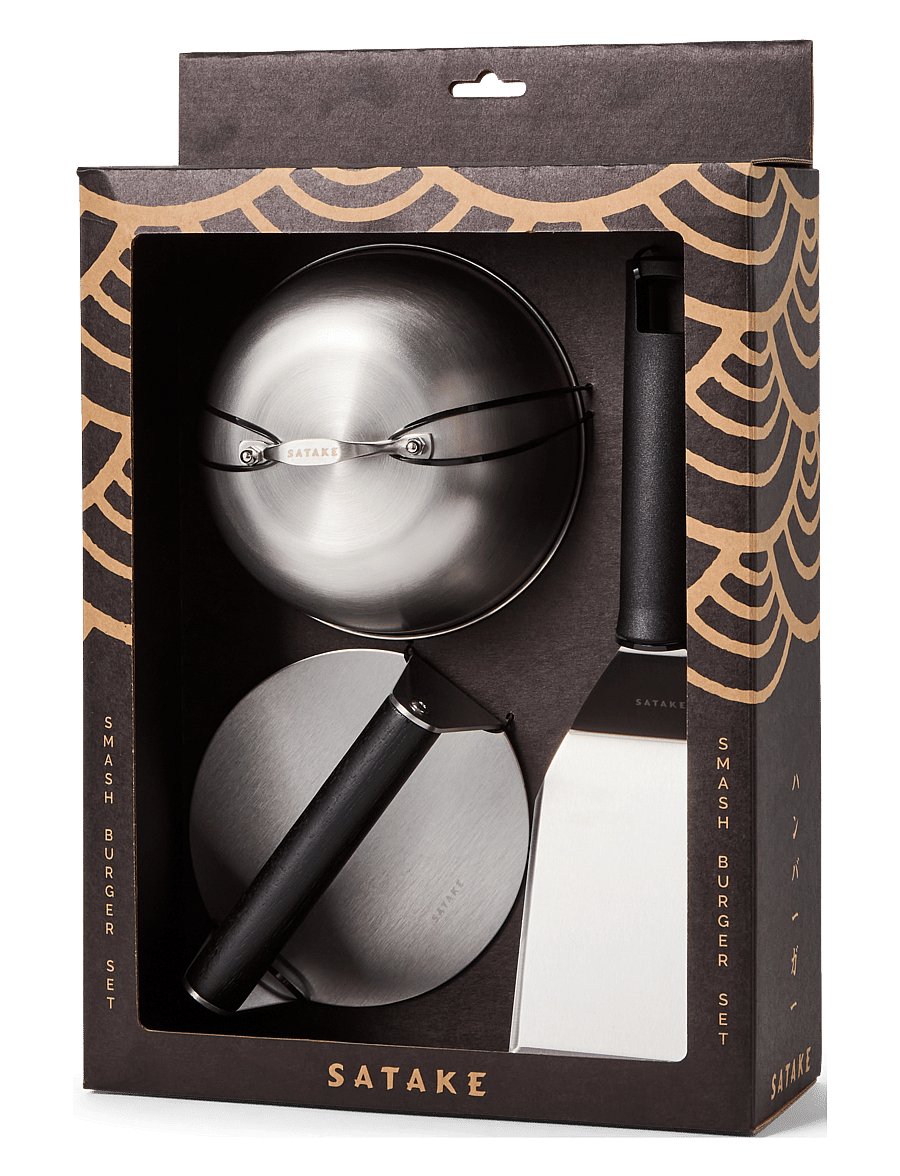 Satake - Smash burger Set Stainless steel, black handle - grillitarvikud - brown/silver - 1