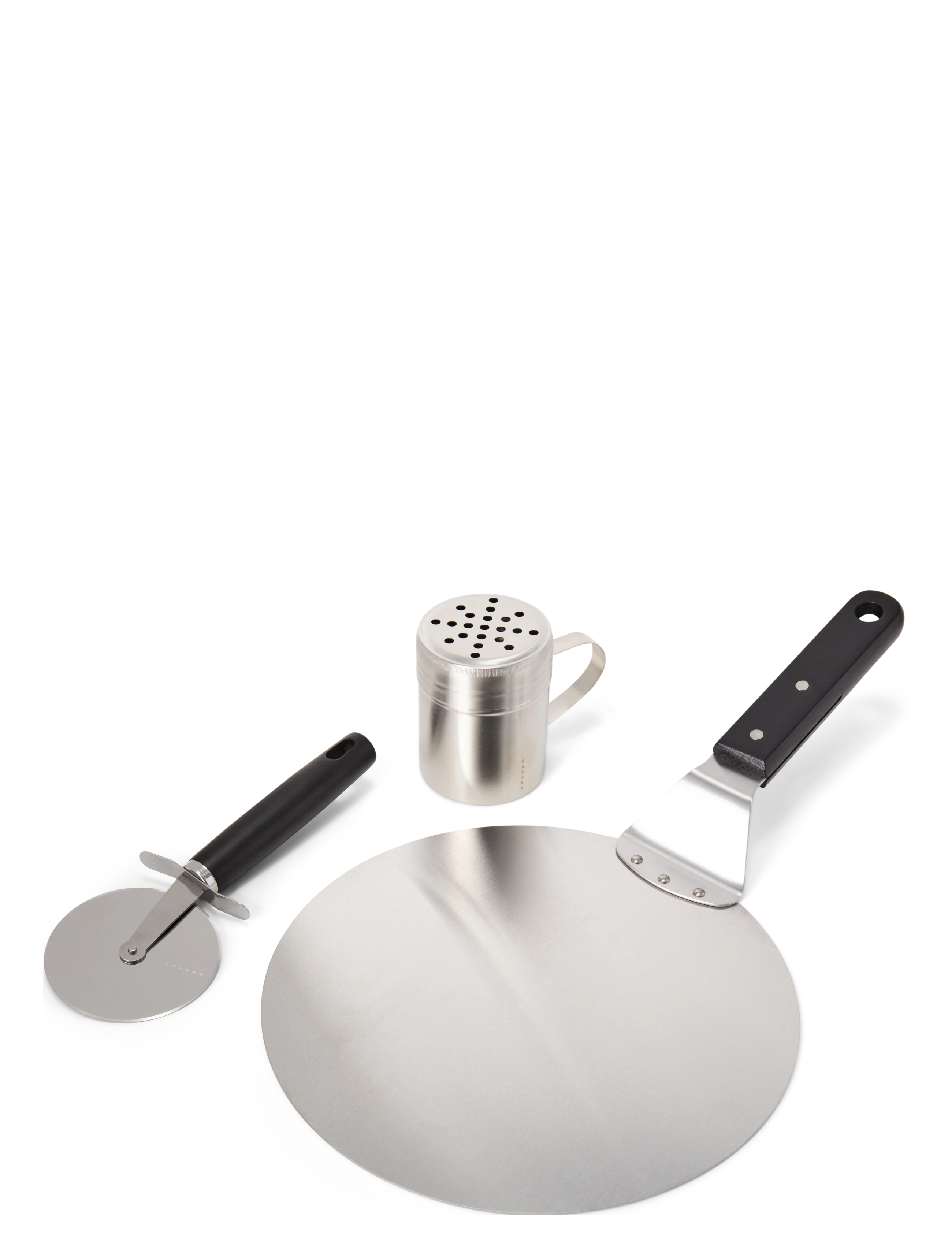 Satake - Pizza Set, Stainless steel, black handle - pizzatillbehör - brown/silver - 2