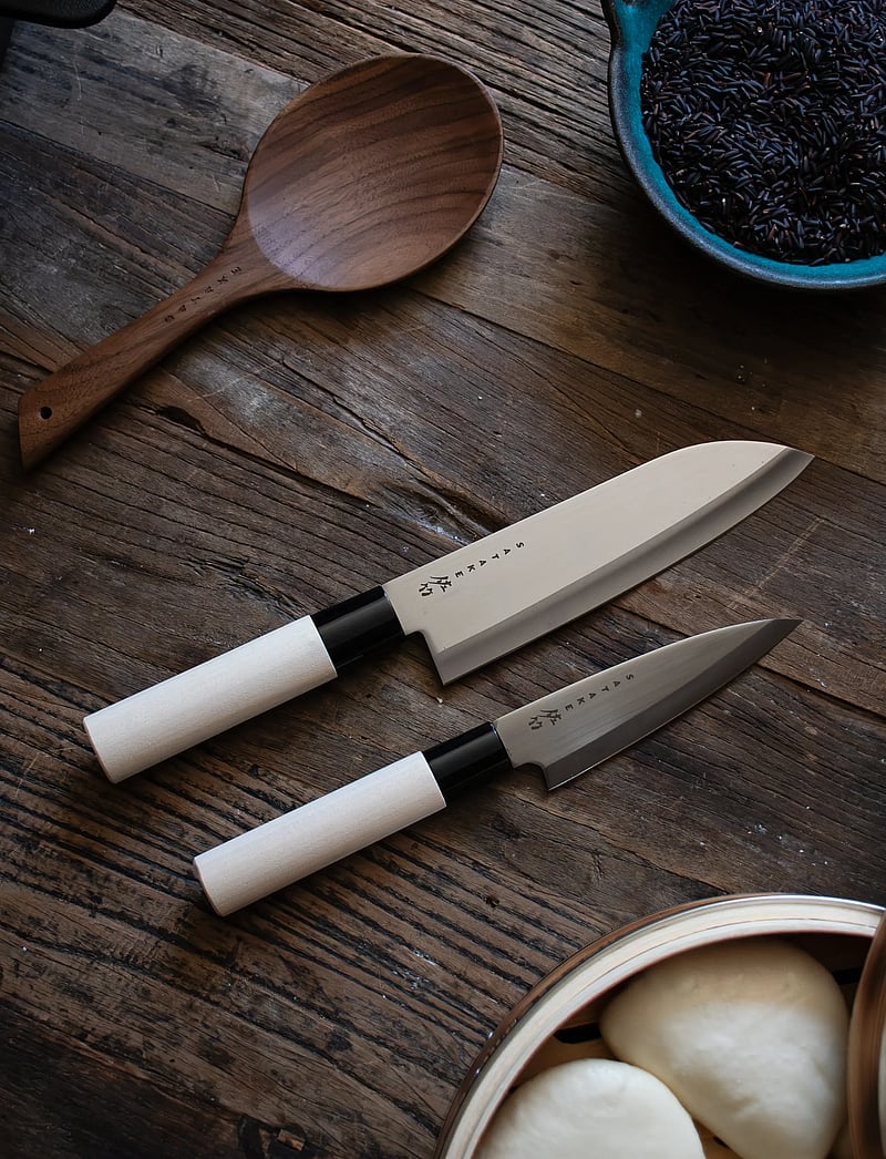 Satake - Houcho 2 Knife Set in Balsa Wood Box - silver - 1