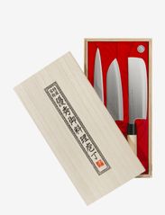 Satake - Satake Houcho Santoku, Nakiri and Sahimi knives in gift box - knivsett - beige - 1