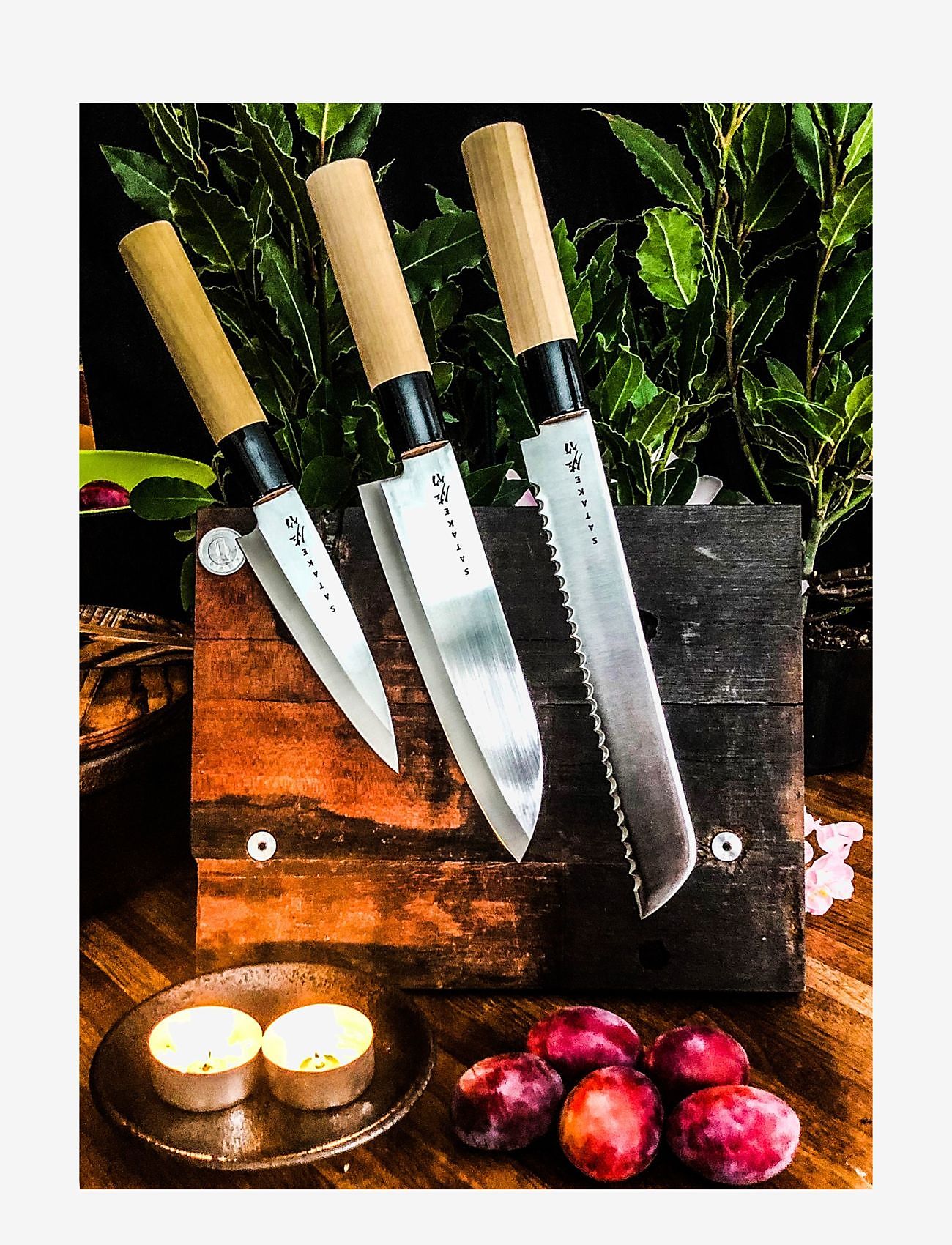 Satake - Satake Houcho Santoku, Petty and Bread knife in gift box - nach preis einkaufen - beige - 2