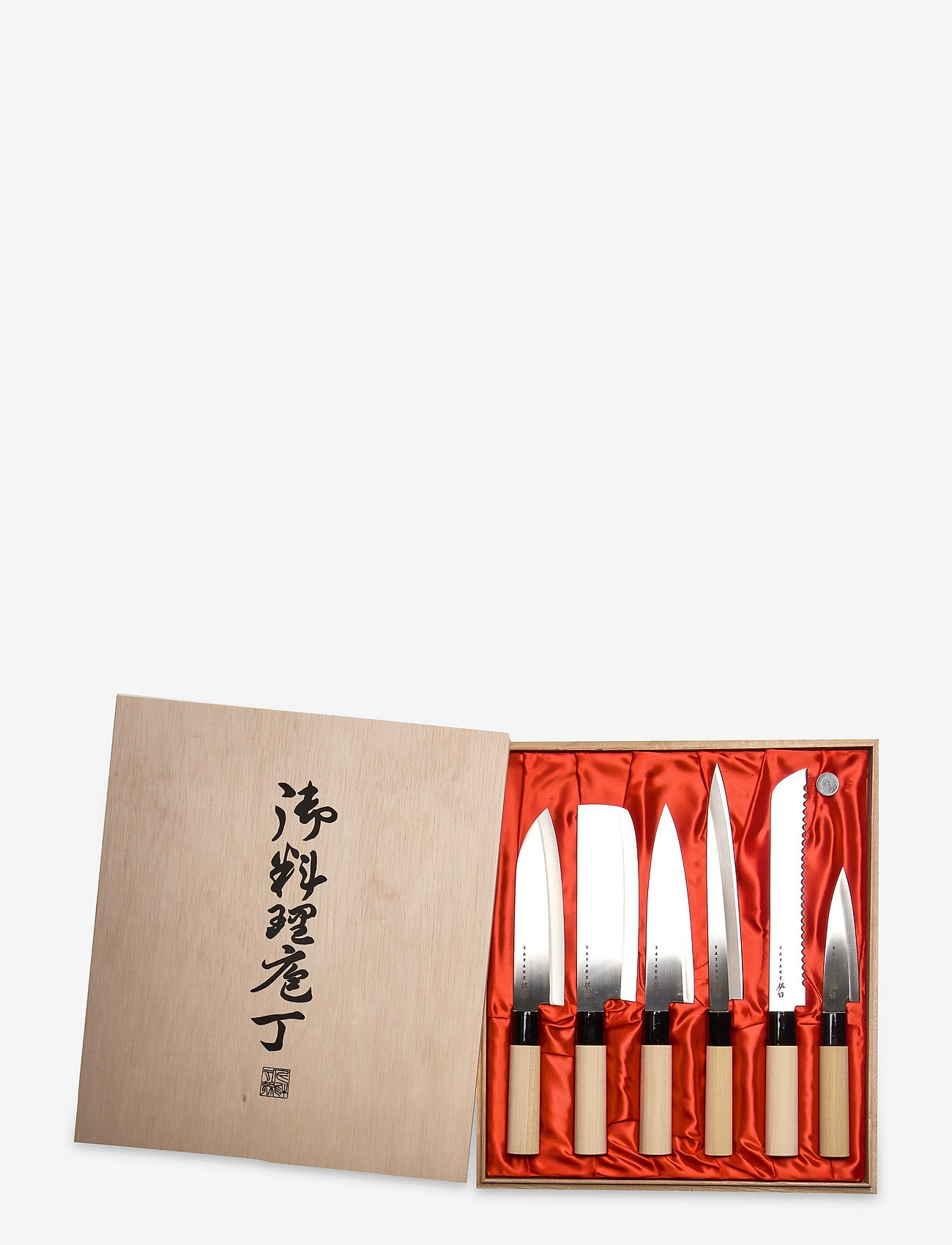 Satake - Satake Houcho. 6 knivar i Balsabox. - knivset - beige - 0