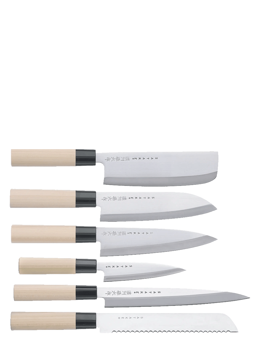 Satake - Knife set in balsa box. Six knives in balsa box. (SVK001, SVK002, SVK003, SVK006, SVK009 and SVK011) - noakomplektid - grey - 1