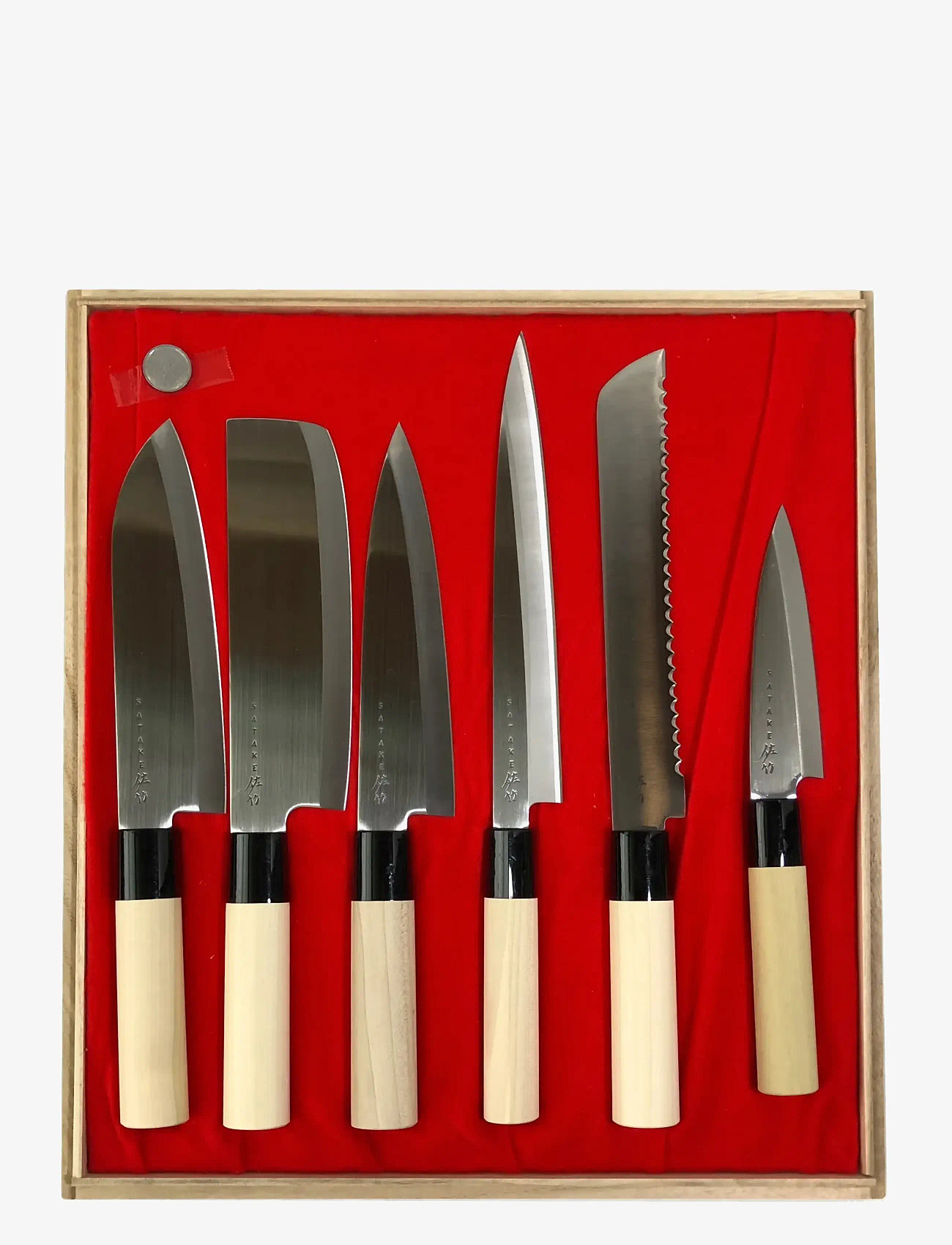Satake - Knife set in balsa box. Six knives in balsa box. (SVK001, SVK002, SVK003, SVK006, SVK009 and SVK011) - knivsæt - grey - 3