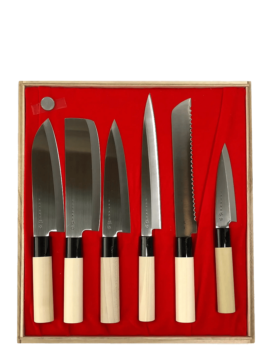 Satake - Knife set in balsa box. Six knives in balsa box. (SVK001, SVK002, SVK003, SVK006, SVK009 and SVK011) - noakomplektid - grey - 3
