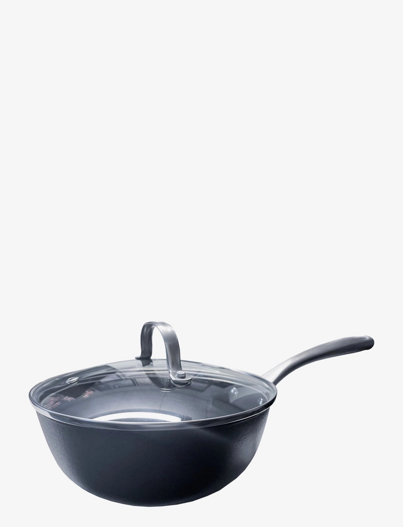 SATAKE Kastrull Sautés I Lättviktsgjutjärn Med Glaslock, 20 Cm Schwarz - Ø 20 CM - Unisex