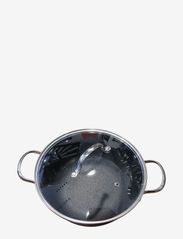 Satake - 24 cm casserole with glasslid and honeycomb pattern - steelpannen - black - 0