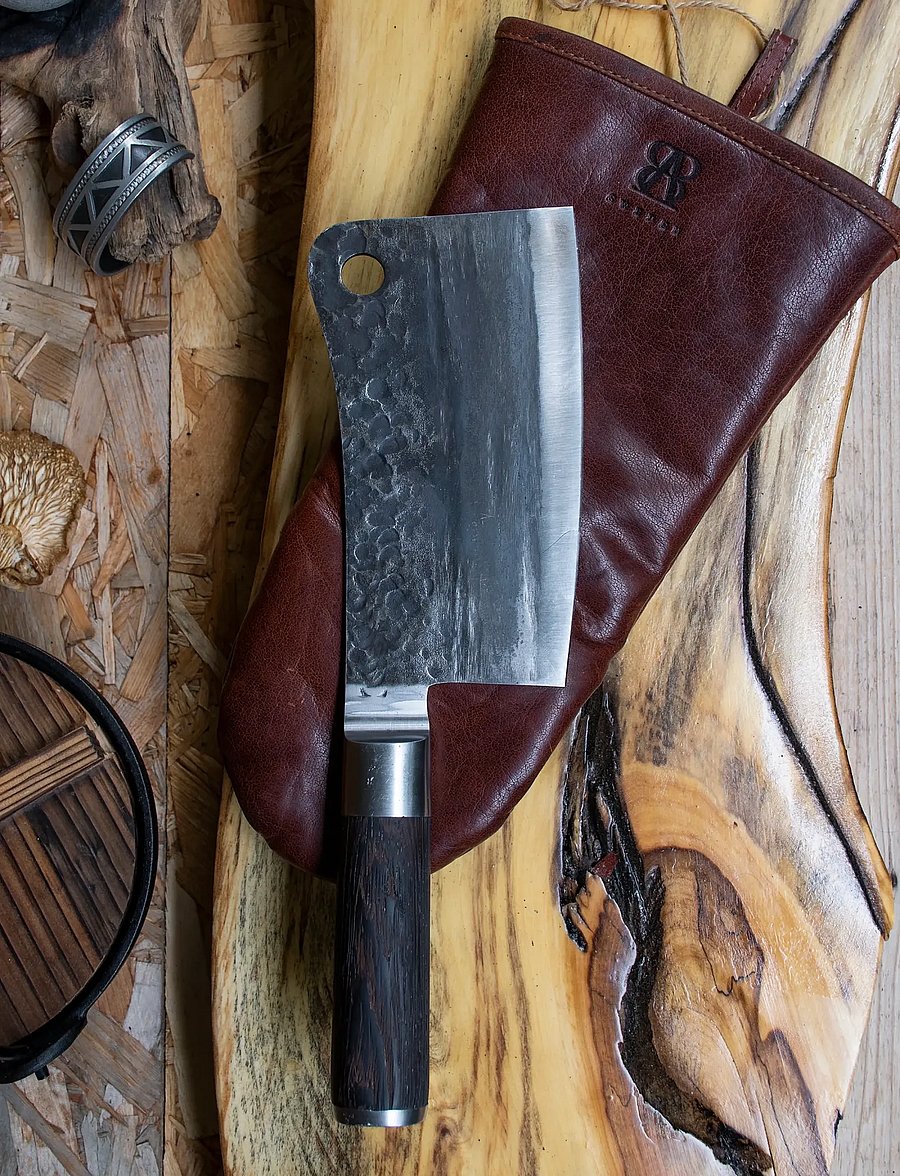 Satake - Satake Chopper knife - santoku naži - brown and steel - 3