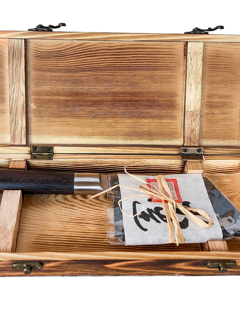 Satake - Kuro Sakata 14 cm blade in wooden gift box - santoku noad - silver - 5