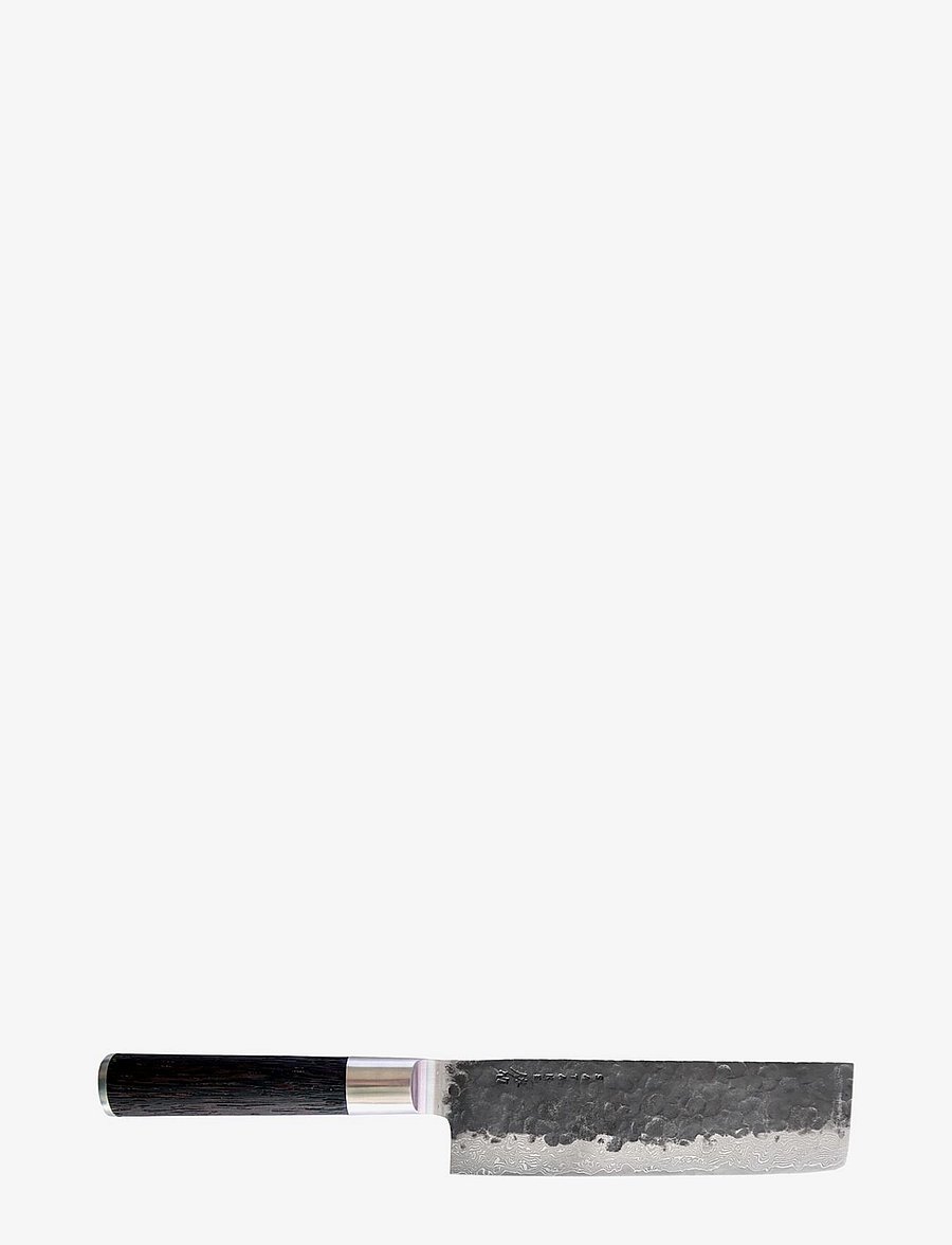 Satake - Kuro Damascus nakiri 18 cm - santoku messer - brown and steel - 1
