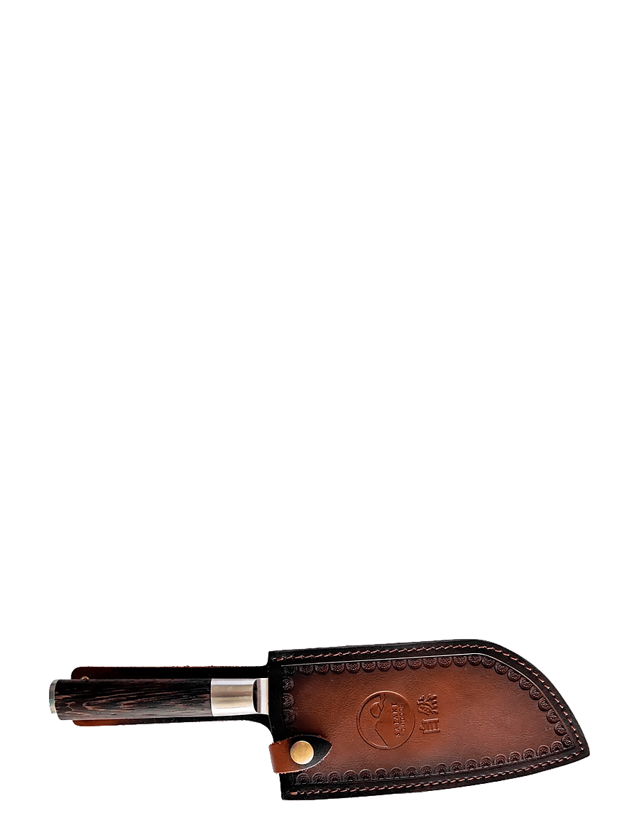 Satake - Kuro Mori with Saia / Case - santoku messer - brown and steel - 1