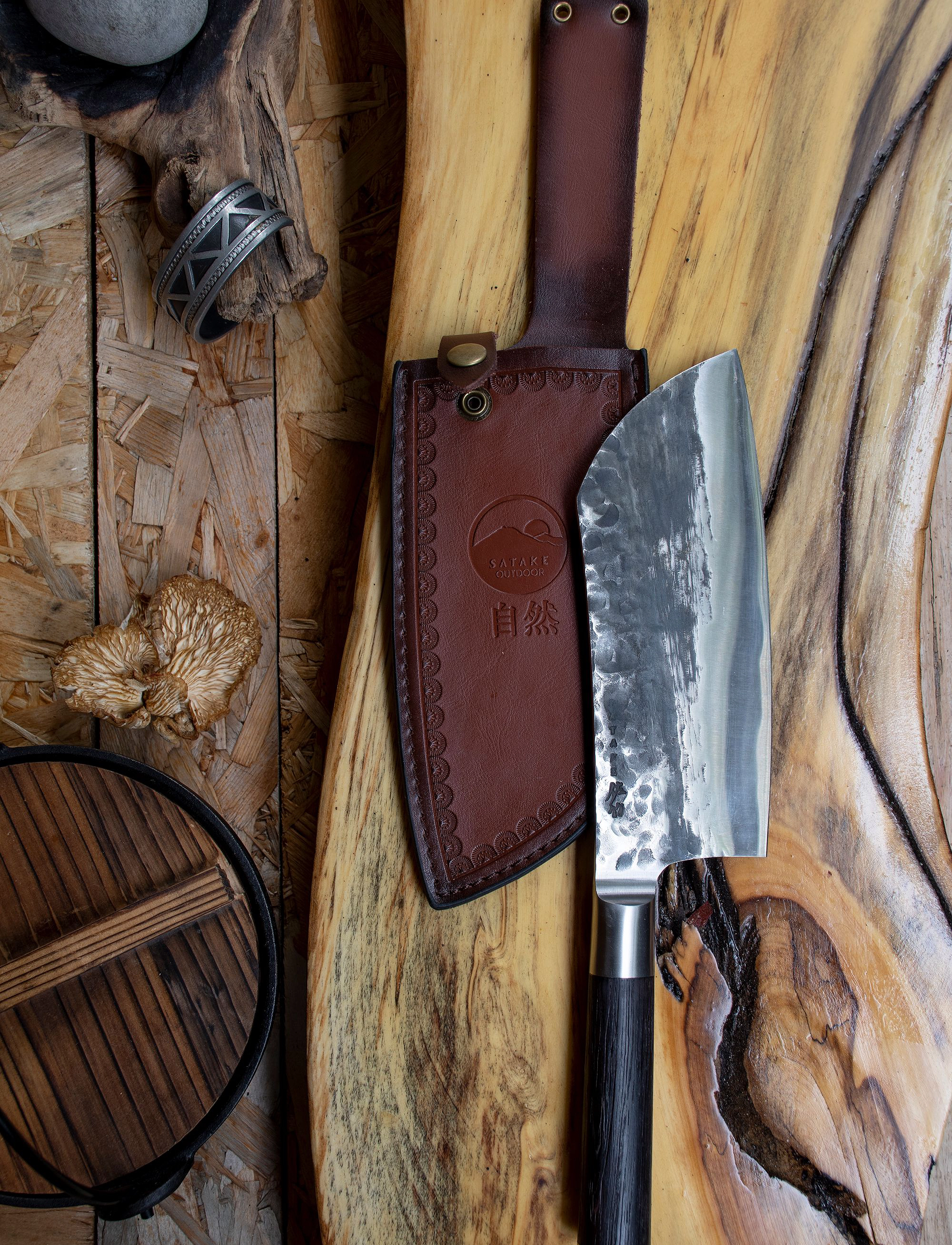 Satake Satake Kuro Mori Med Saia / Etui, L:19.5 cm, Black, Knive Og Tilbehør > Knivsæt, Unisex