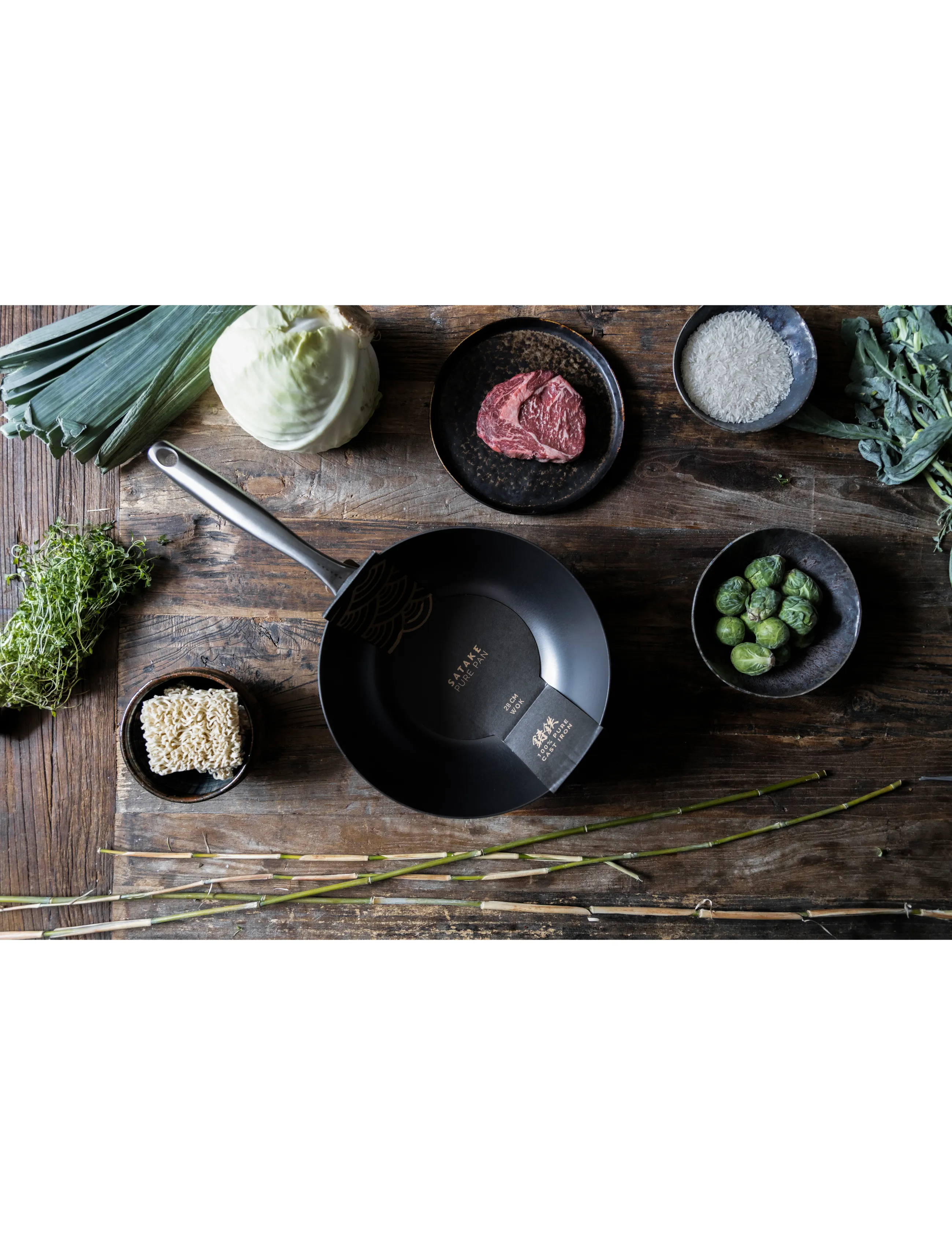 Satake Pure Pan Wok 28Cm, Ø 28 cm, Pots & Pans, Grau - Woks, Homeware