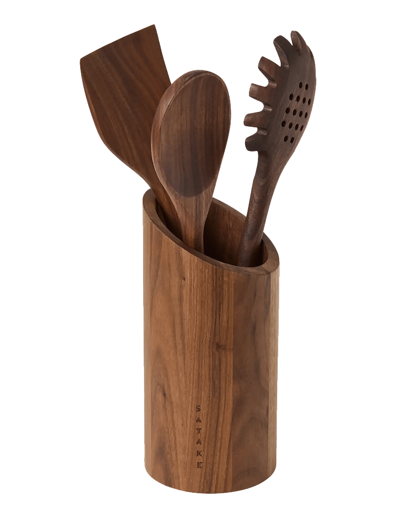 Satake - Utensils 3 pcs & Utensil rack Walnut - vorratsgläser - brown - 0