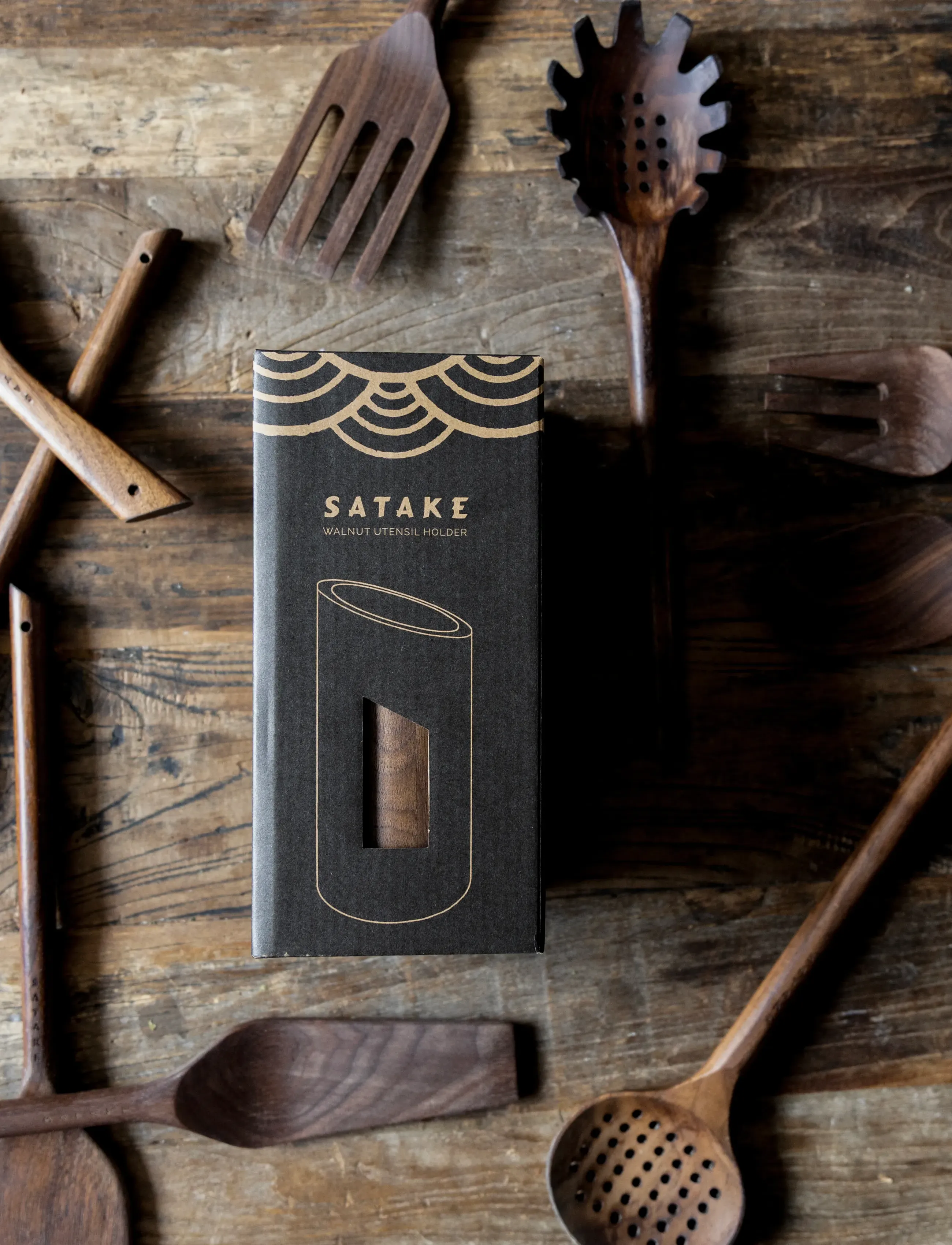 Satake - Utensil rack Walnut - kitchen jars - brown - 2