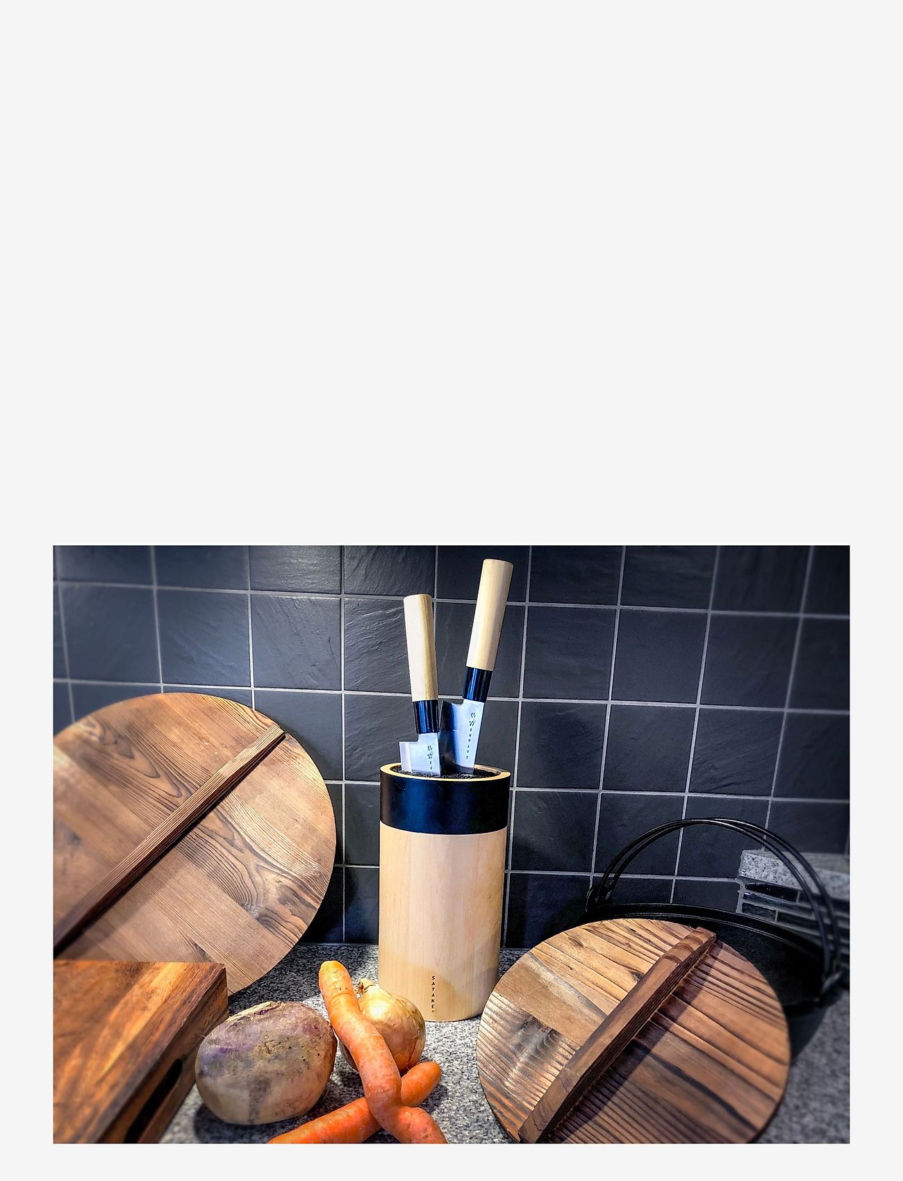 Satake - Satake Houcho Round Knife Block in Birch wood - geschenke unter 100€ - brown - 4