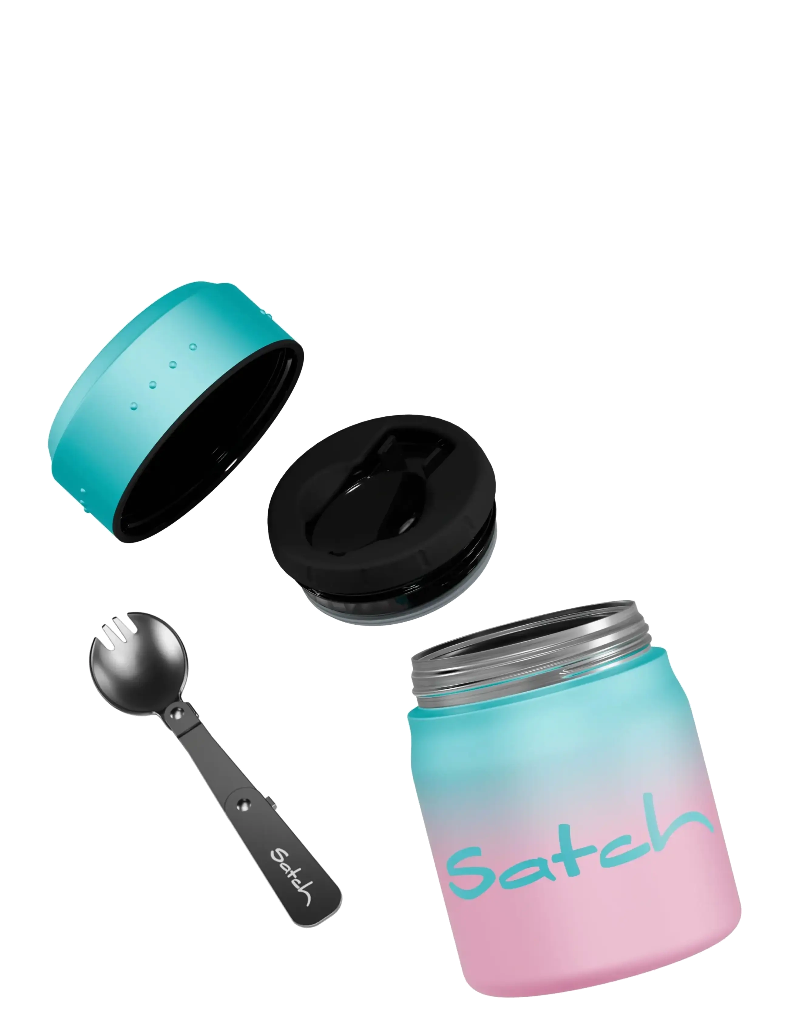 Satch - THERMO FOODCONTAINER - light blue gaffiti - 4