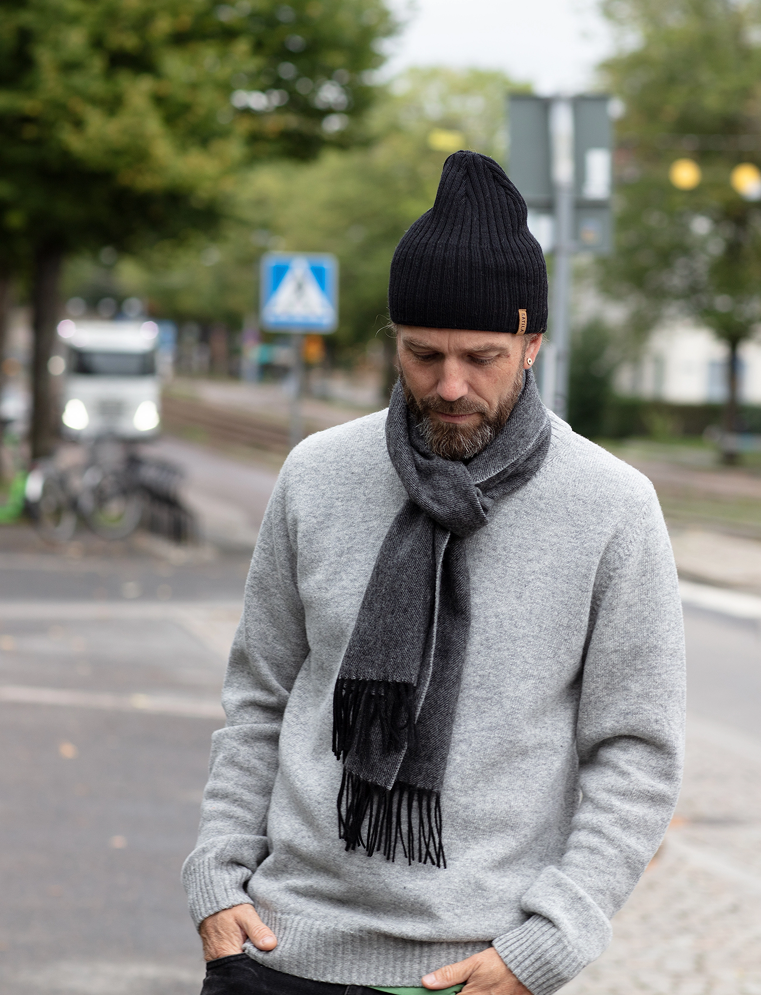 Sätila of Sweden Lerum scarf - Aksessuaarid - BLACK COMBO / black