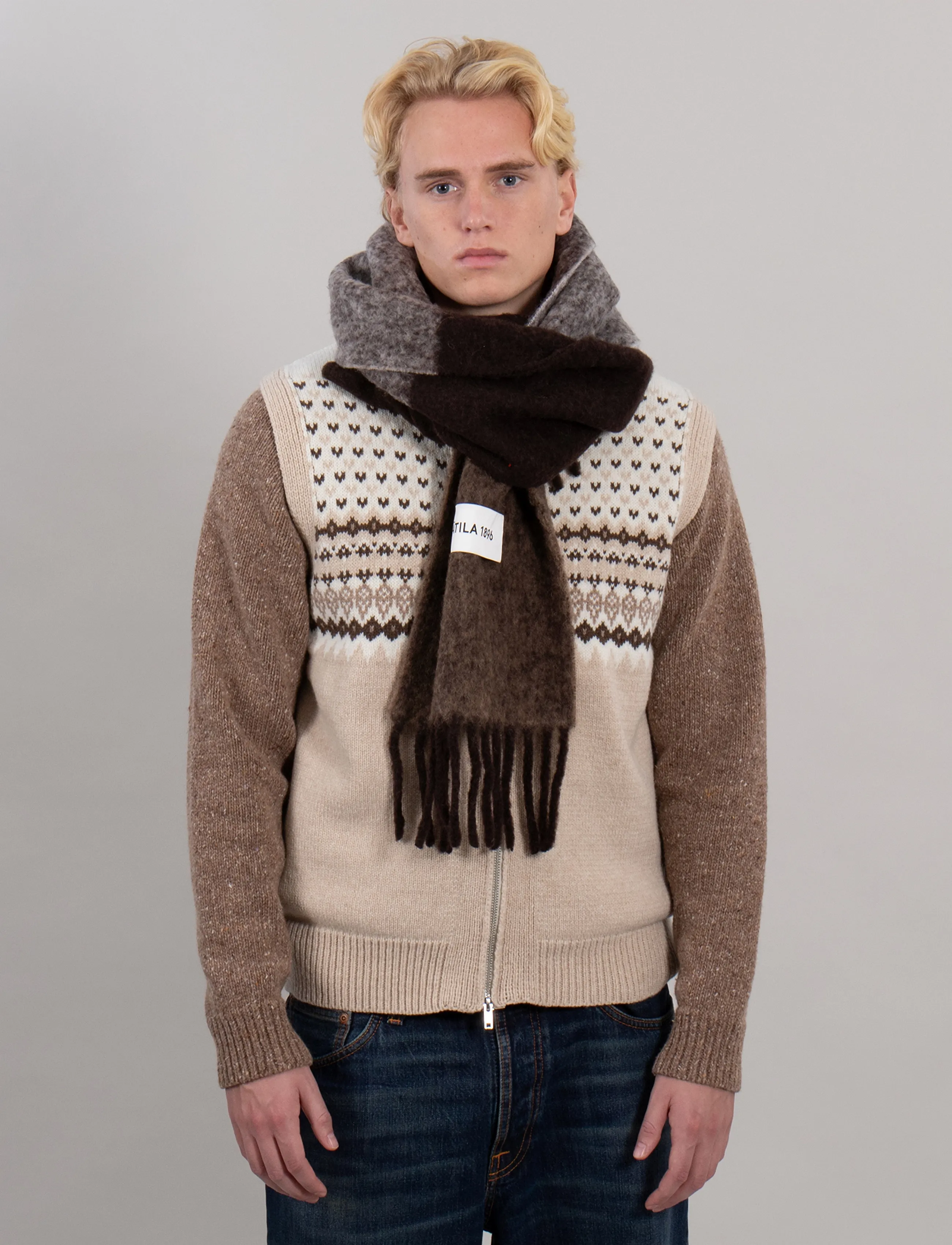 Sätila of Sweden - Shea stripe scarf - accessoires - brown combo - 4
