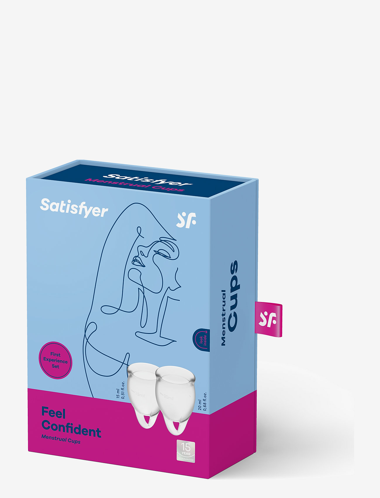 Satisfyer - Satisfyer Feel Confident Menstrual Cup Transparent - menstruationsprodukter - no color - 1