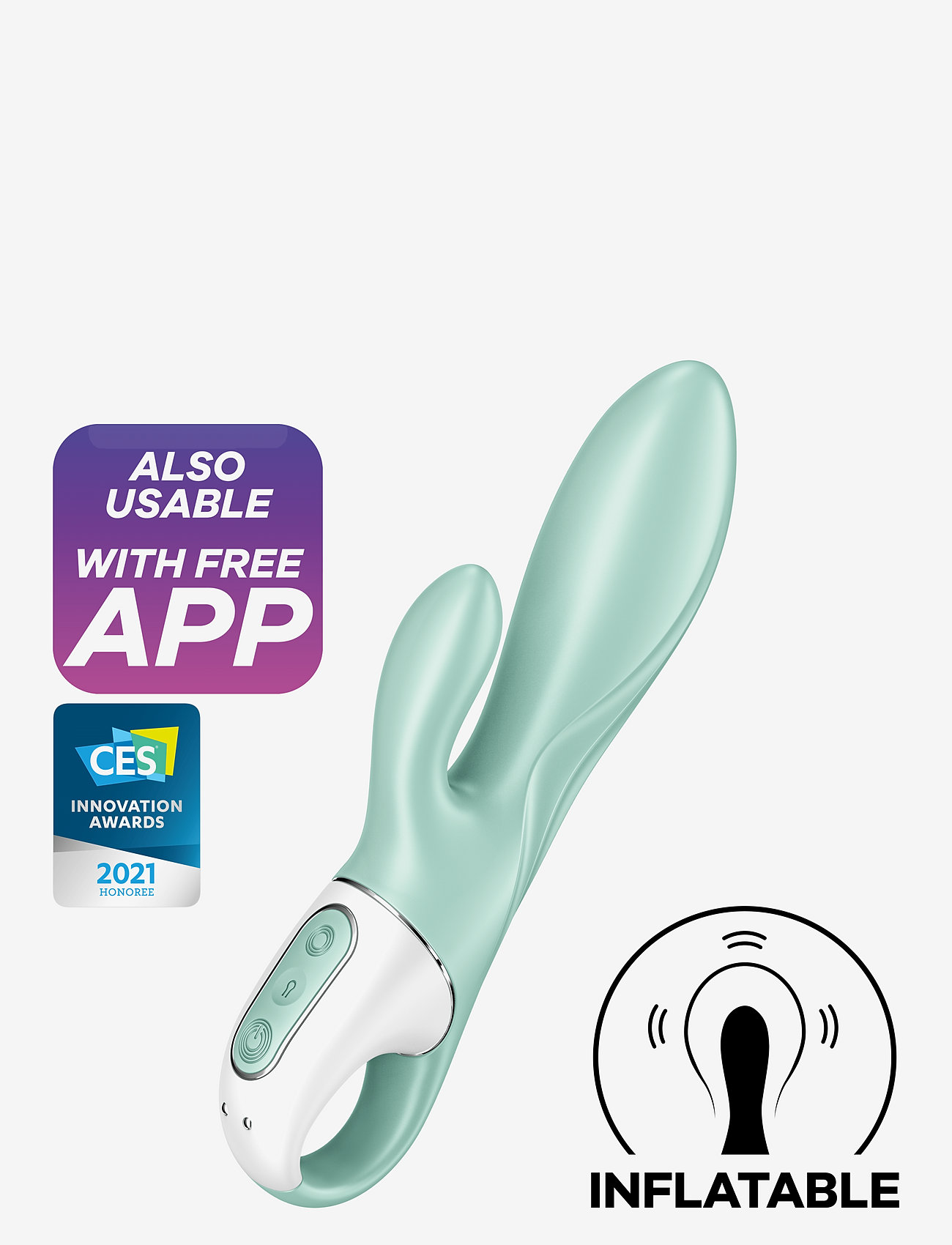 Satisfyer - Satisfyer Air Pump Bunny 5+ mint - vibratorer - no color - 4