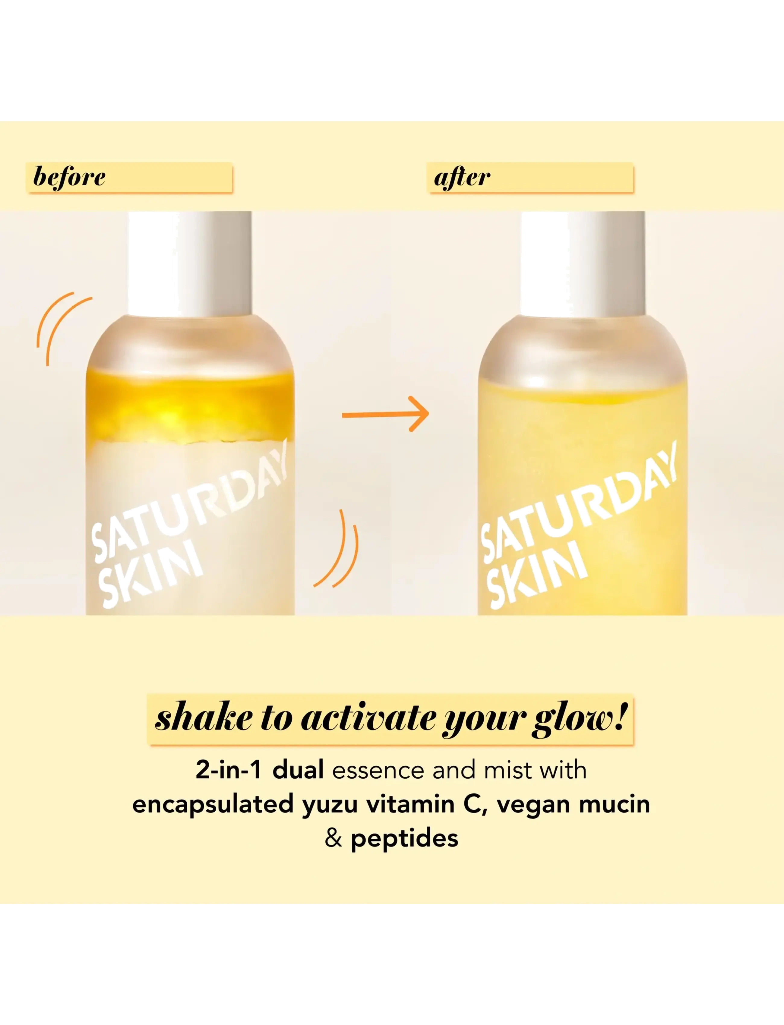 Saturday Skin - SATURDAY SKIN Yuzu Vitamin C Essence Face Mist 100ml - ansigtsmist - yellow - 2