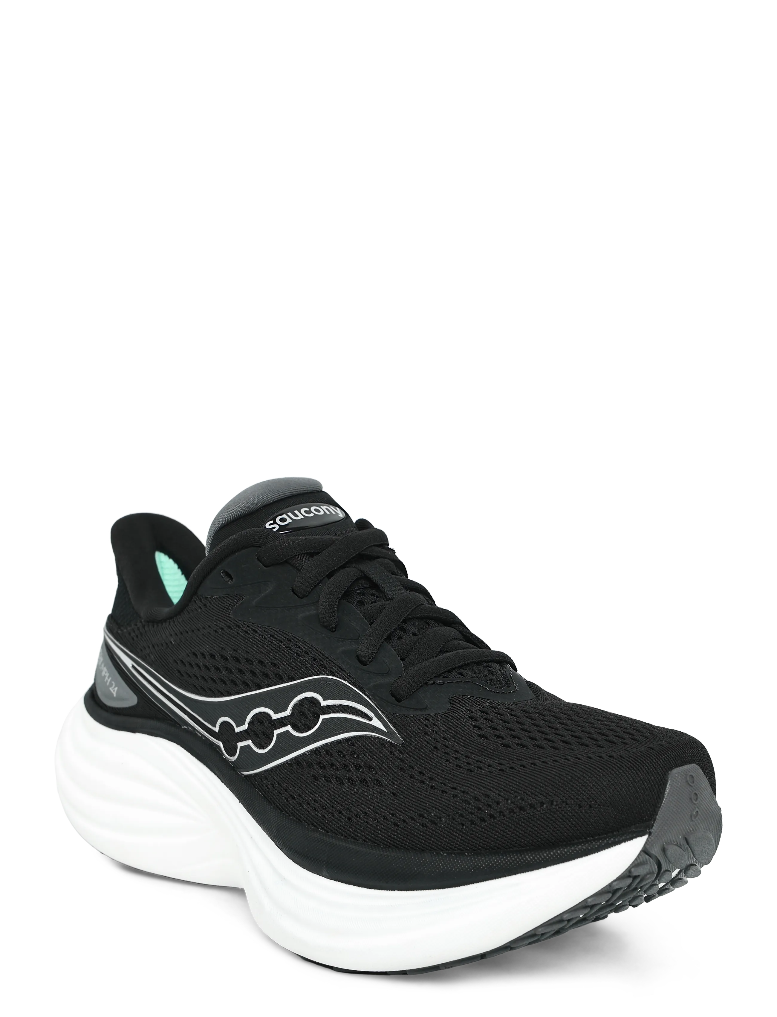 Saucony TRIUMPH 24 WIDE - Løbesko - BLACK/SILVER / black