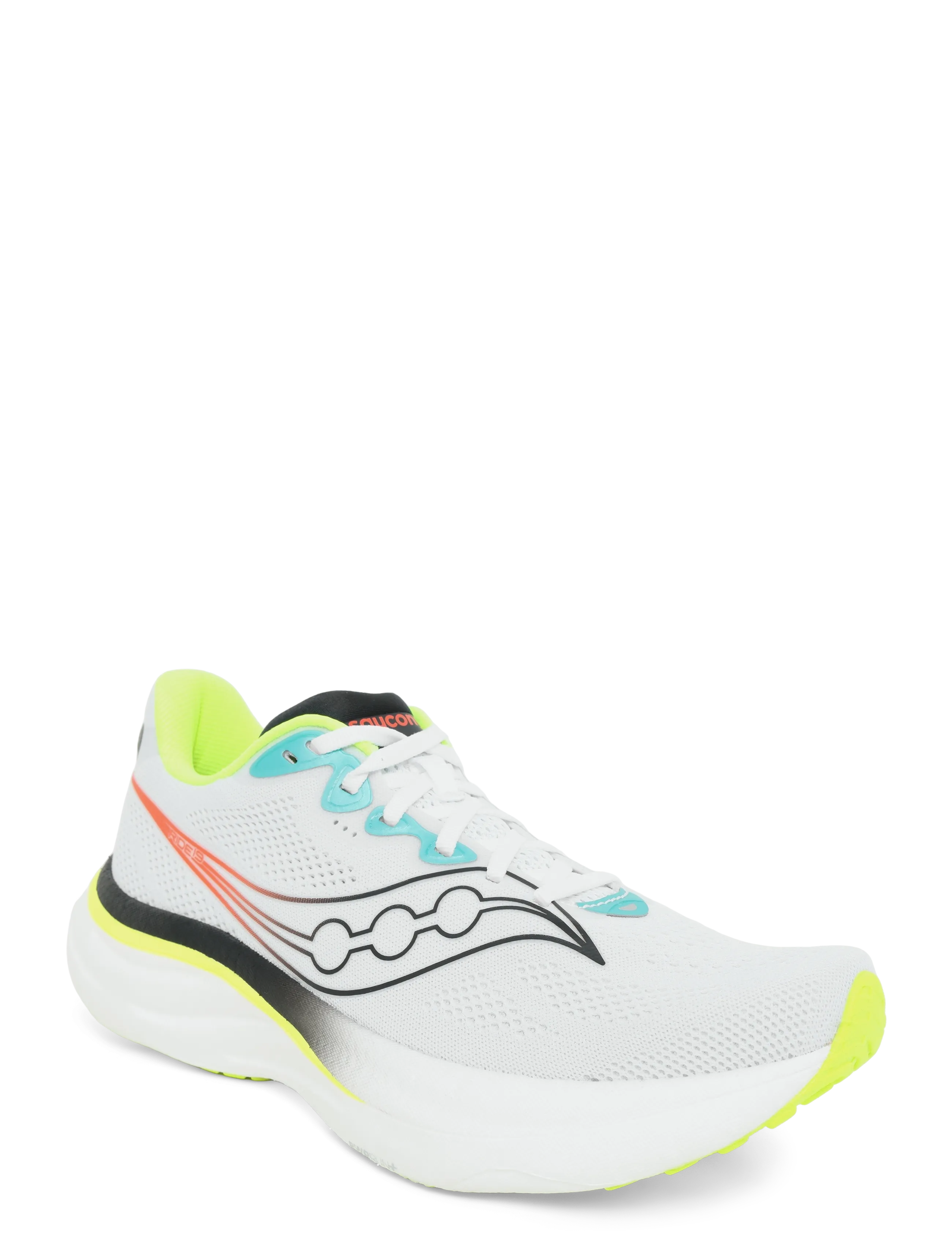 Saucony RIDE 19 - Sportschuhe - WHITE/CITRON / white