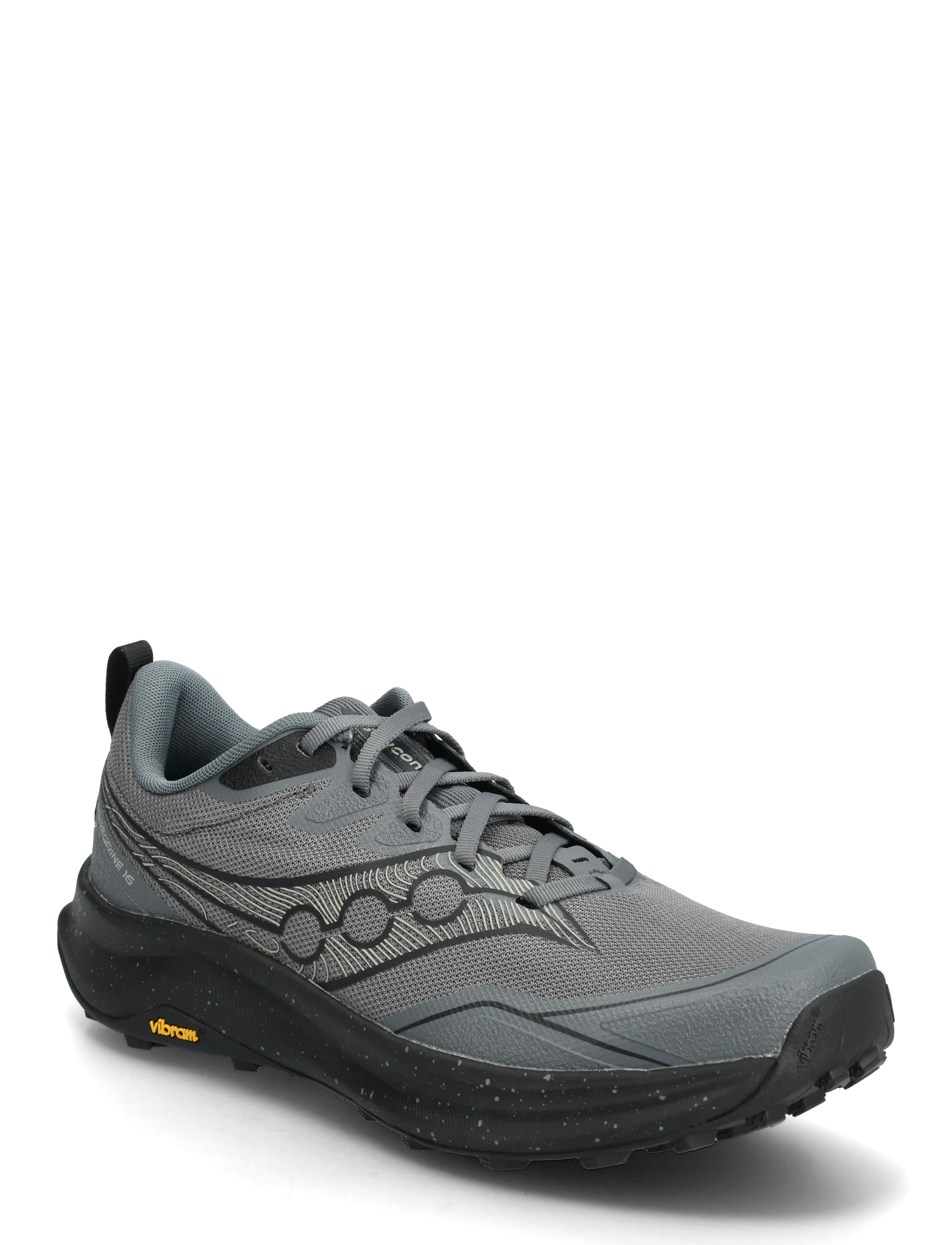 Saucony PEREGRINE 16 - Laufschuhe - CARBON/BLACK / grey