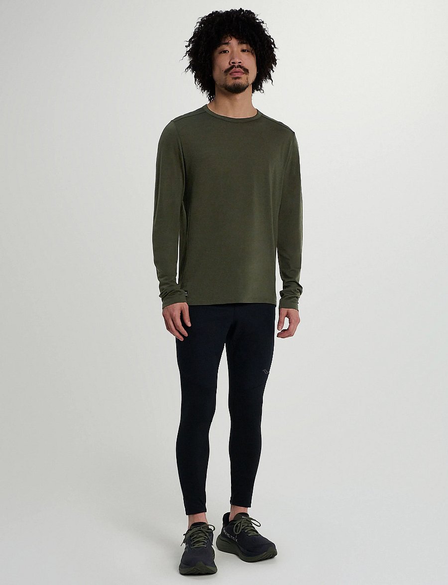 Saucony - PEREGRINE MERINO LONG SLEEVE - funktionsunterwäsche - oberteile - fatigue heather - 3