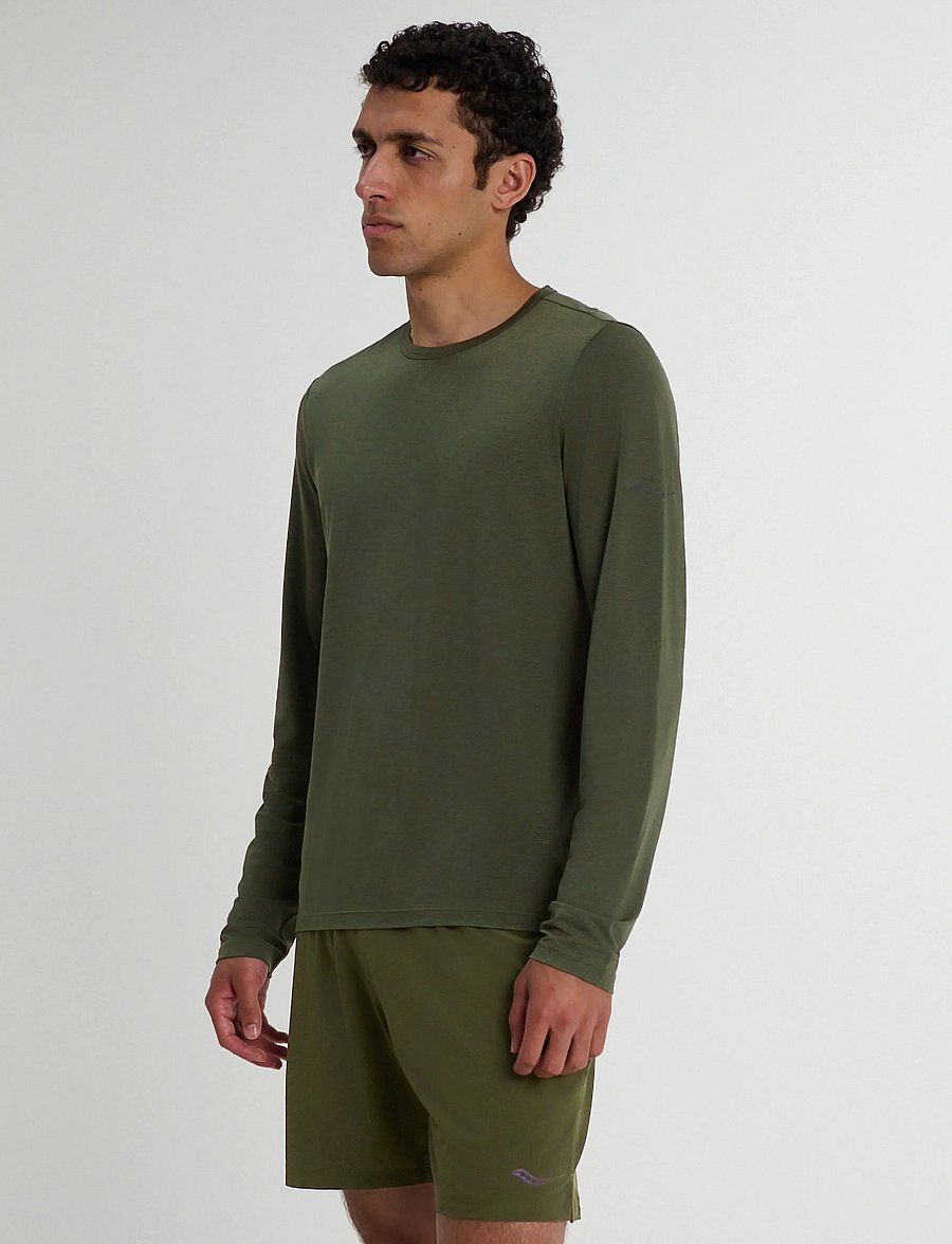 Saucony - STOPWATCH LONG SLEEVE - aluskihina kantavad alussärgid - fatigue heather - 0