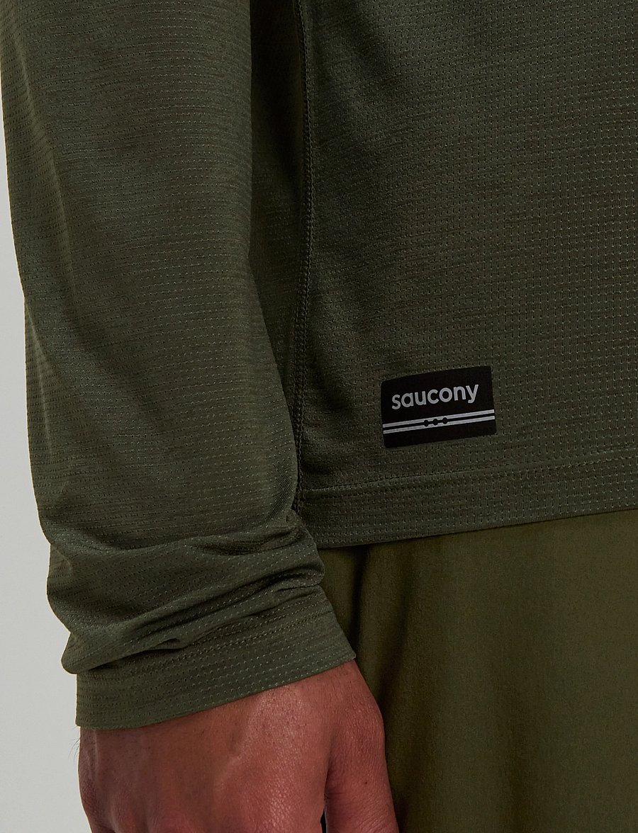 Saucony - STOPWATCH LONG SLEEVE - aluskihina kantavad alussärgid - fatigue heather - 5