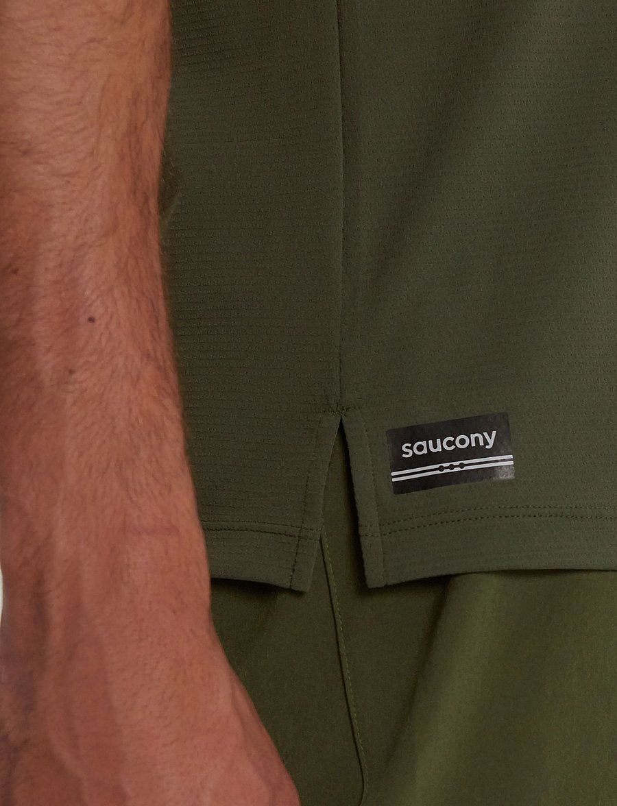 Saucony - ENDORPHIN SHORT SLEEVE - oberteile & t-shirts - fatigue - 3