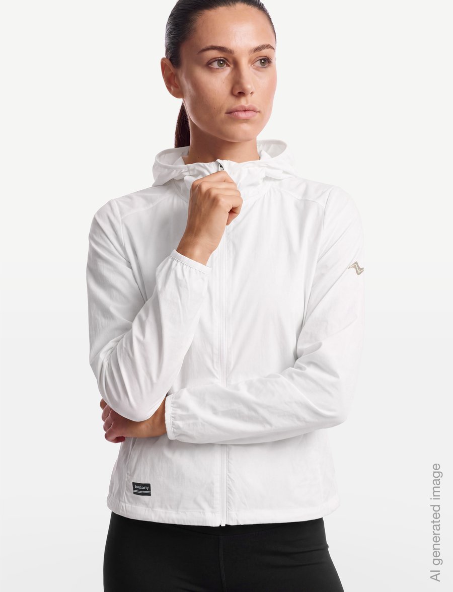 Saucony - PEREGRINE PACKAWAY JACKET - träningsjackor - ivory - 3