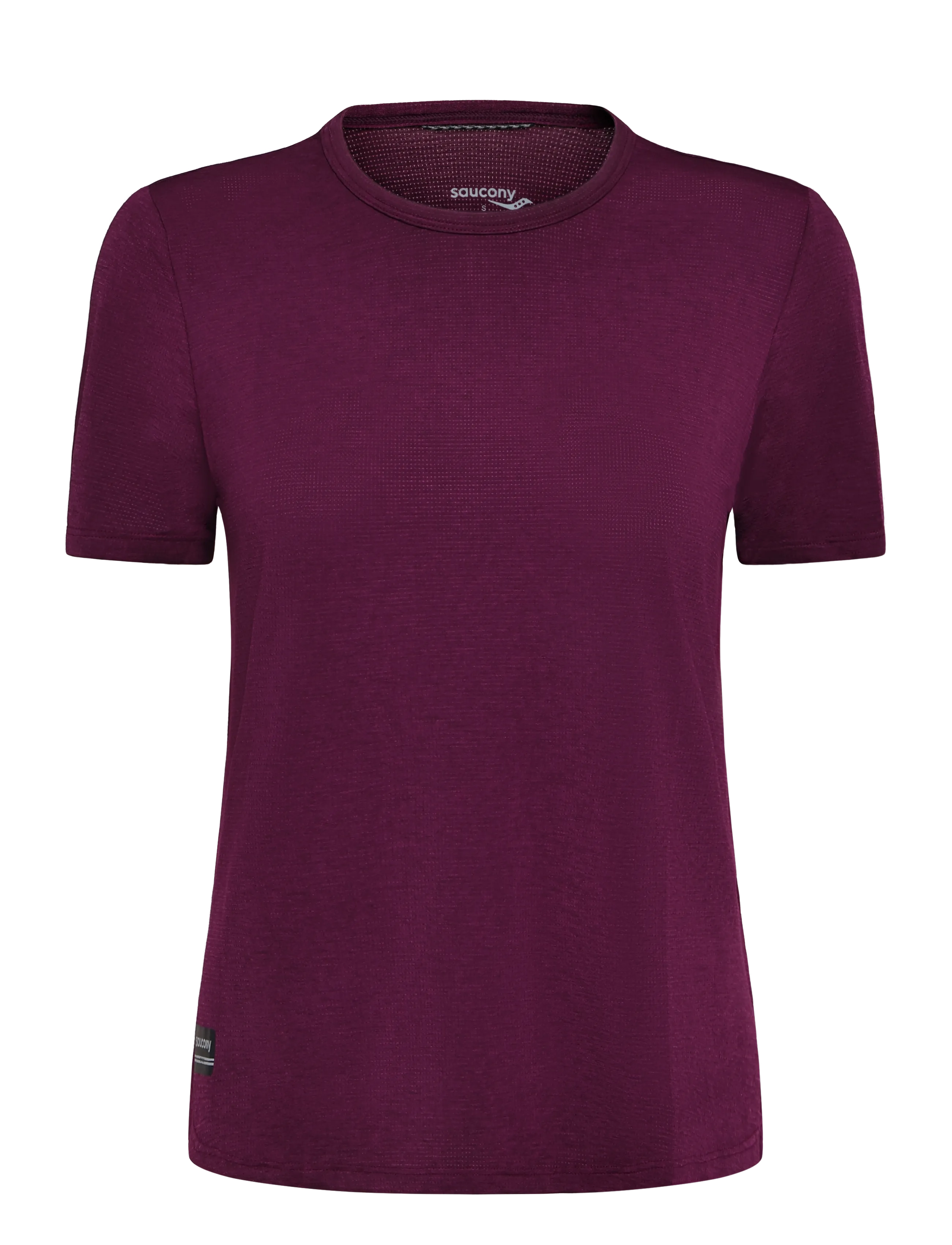 Saucony STOPWATCH SHORT SLEEVE - Kläder - EGGPLANT HEATHER / burgundy